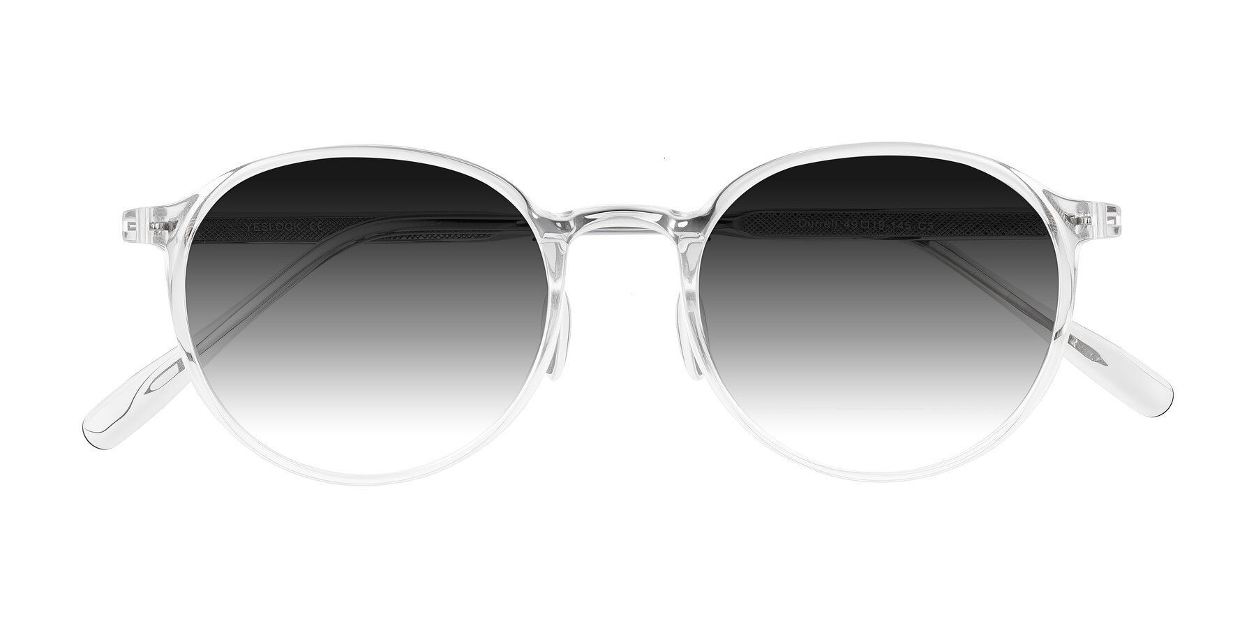 Folded Front of Durrell in Clear with Gray Gradient Lenses