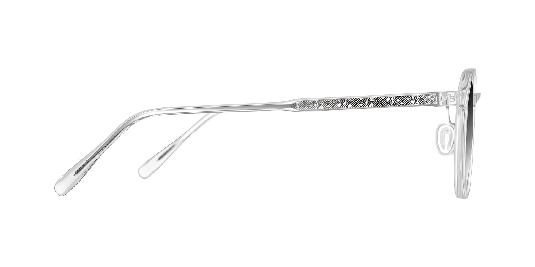 Side of Durrell in Clear with Gray Gradient Lenses
