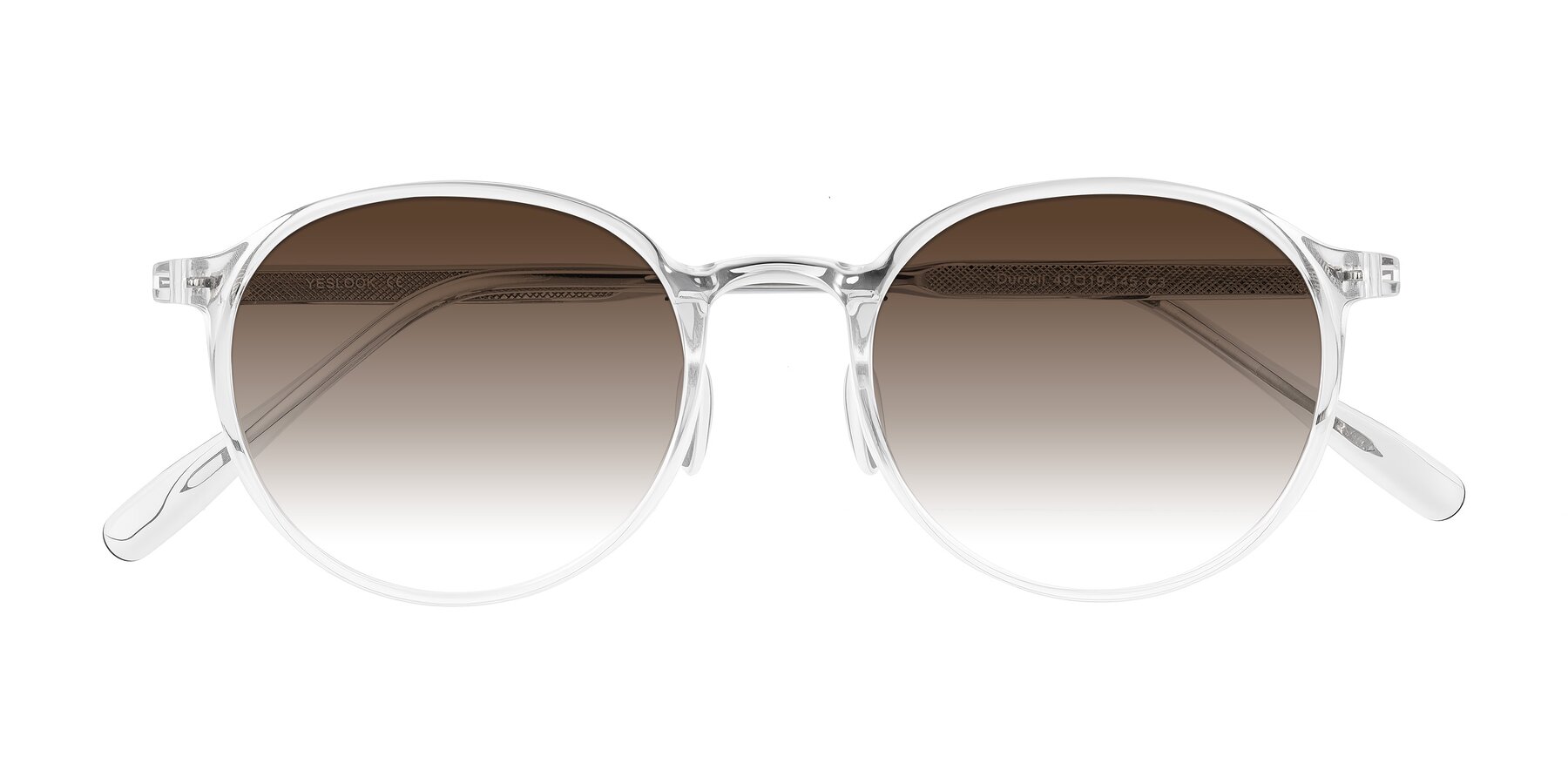 Folded Front of Durrell in Clear with Brown Gradient Lenses