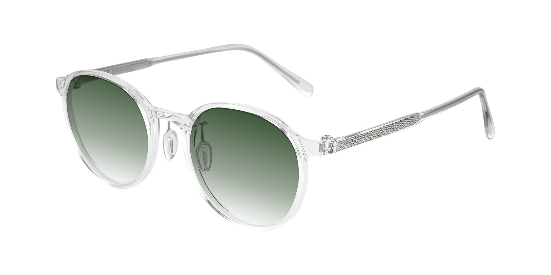 Angle of Durrell in Clear with Green Gradient Lenses