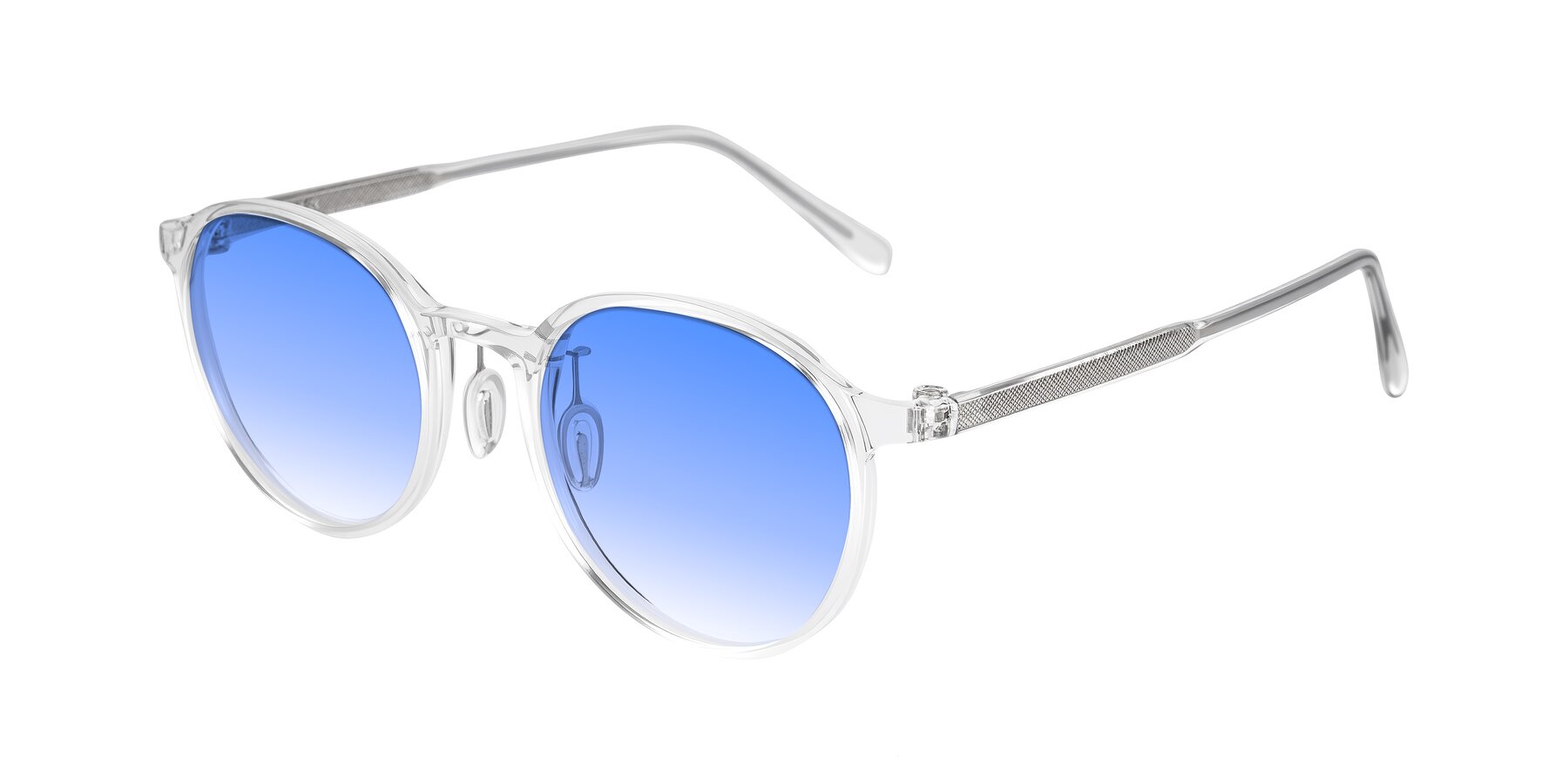 Angle of Durrell in Clear with Blue Gradient Lenses