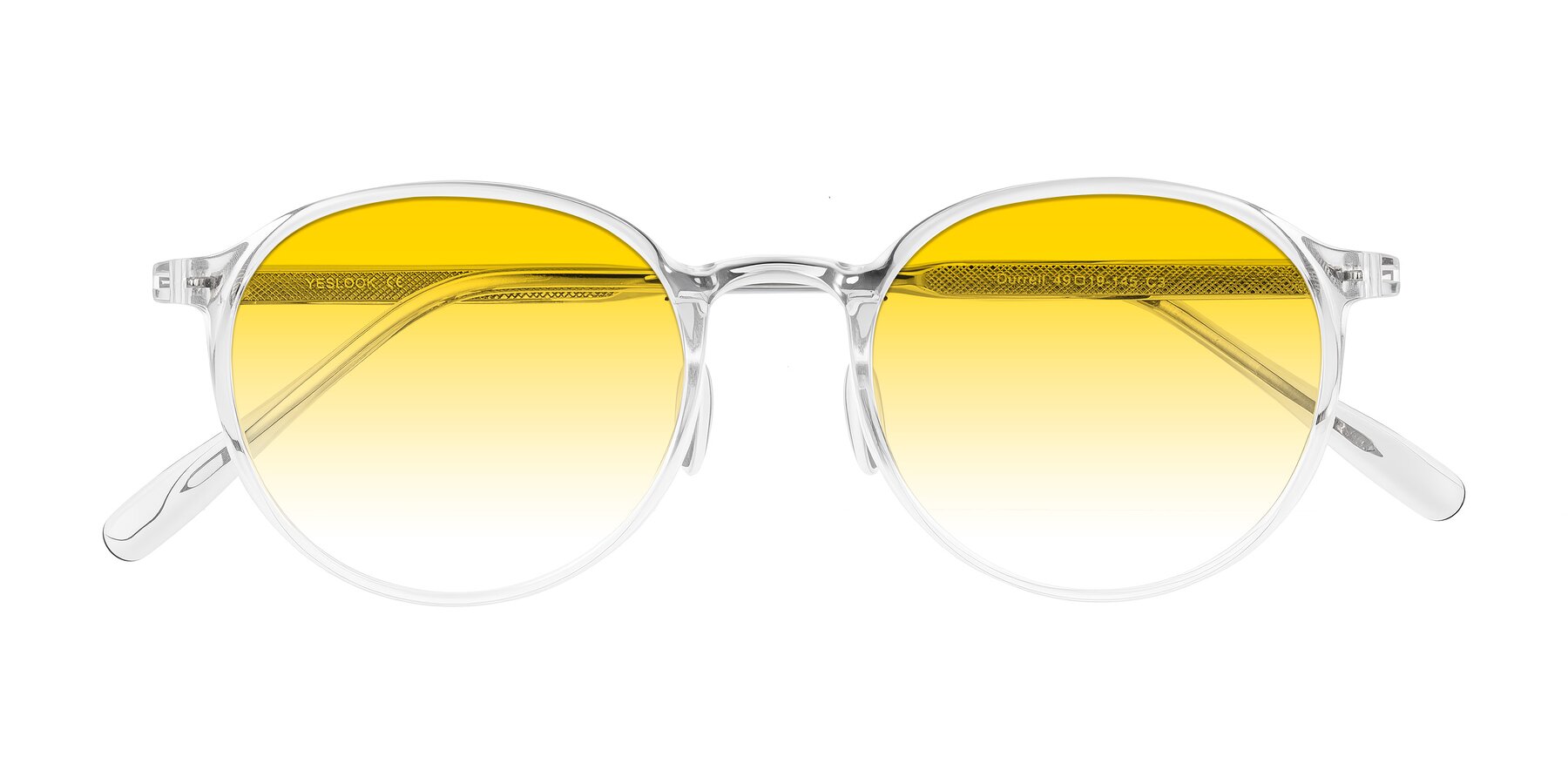 Folded Front of Durrell in Clear with Yellow Gradient Lenses