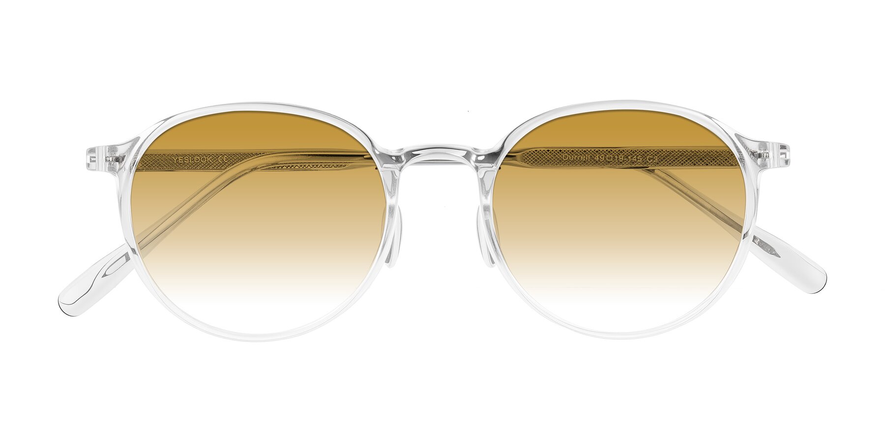 Folded Front of Durrell in Clear with Champagne Gradient Lenses