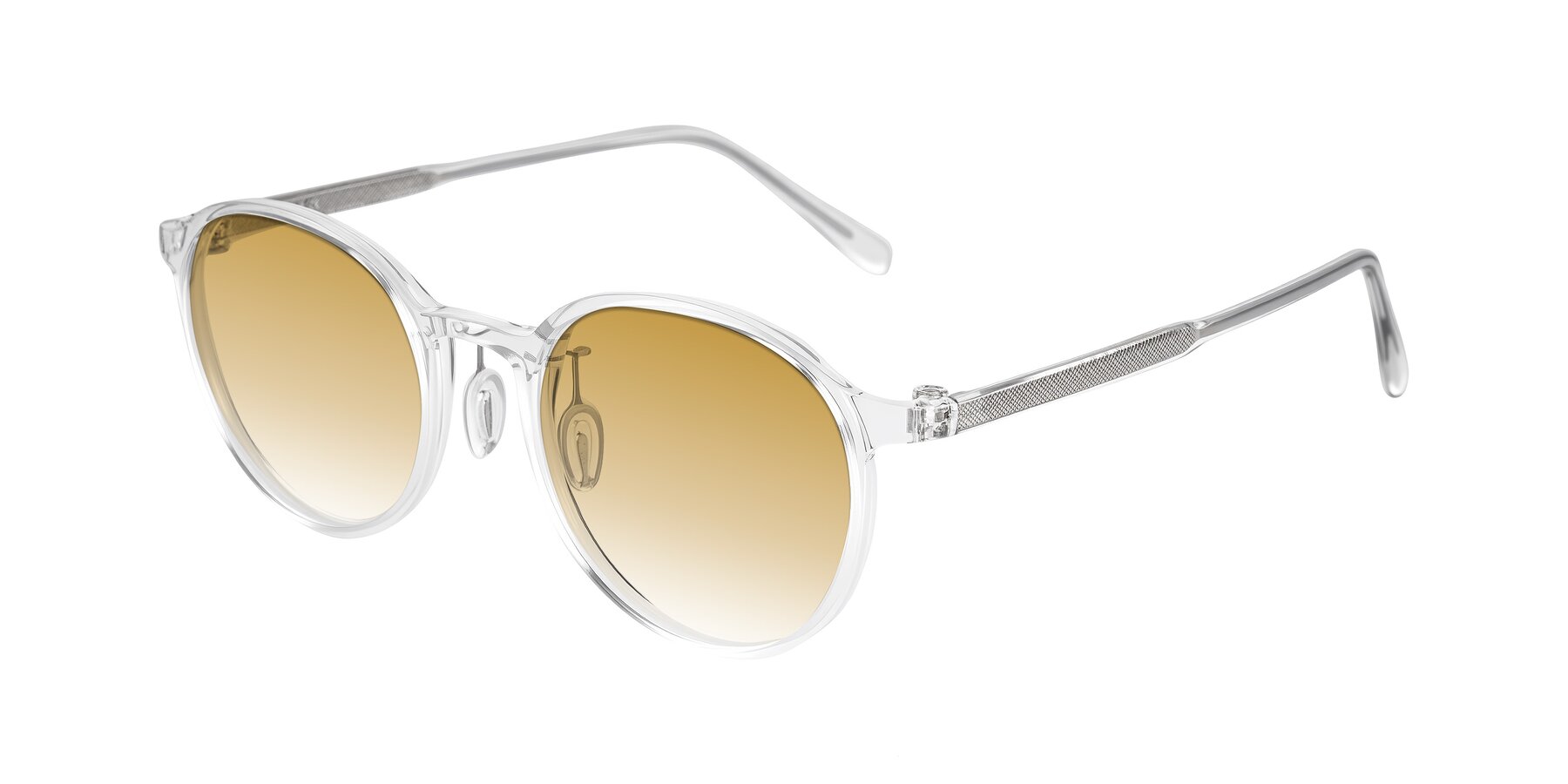 Angle of Durrell in Clear with Champagne Gradient Lenses