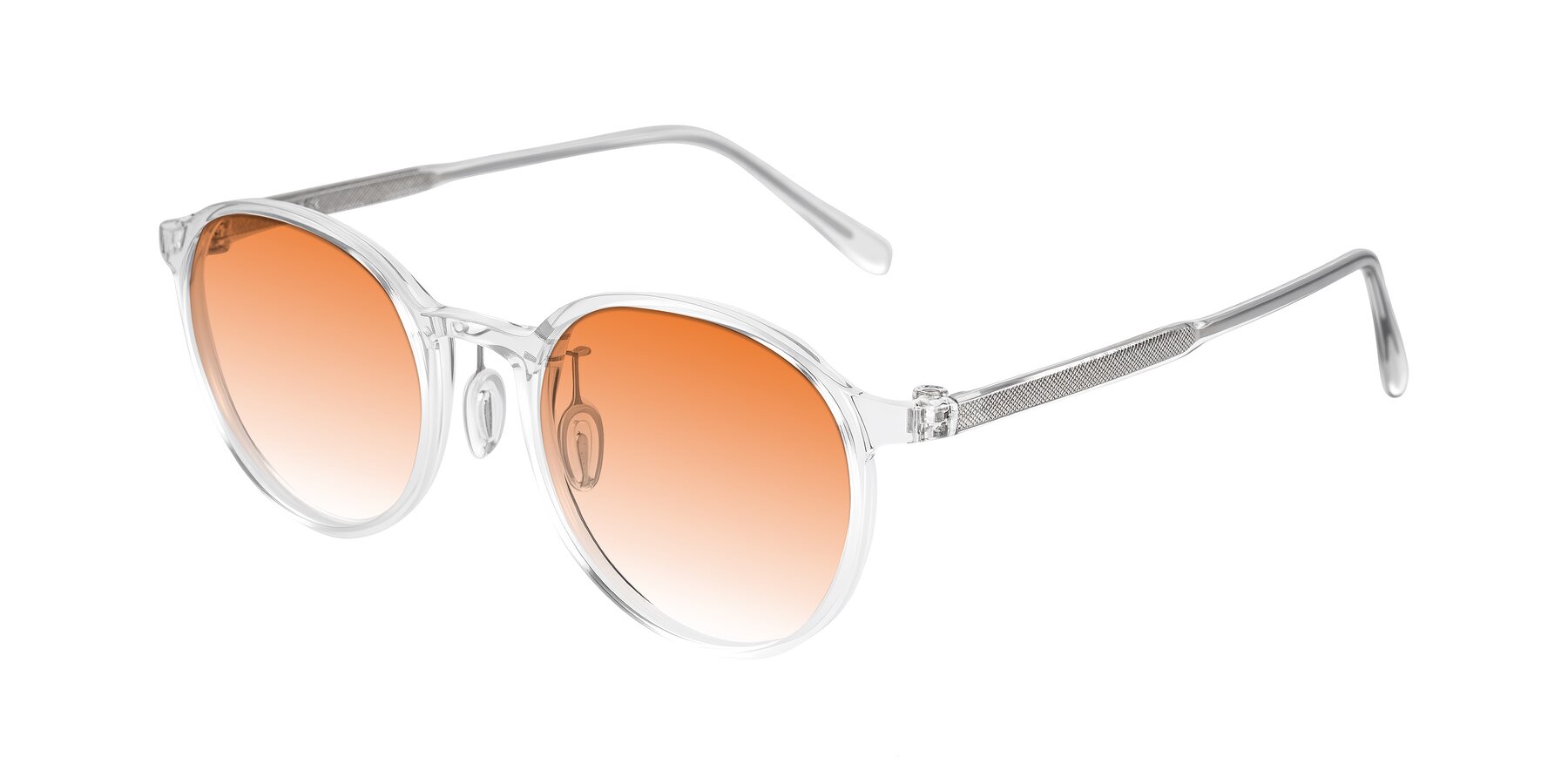 Angle of Durrell in Clear with Orange Gradient Lenses