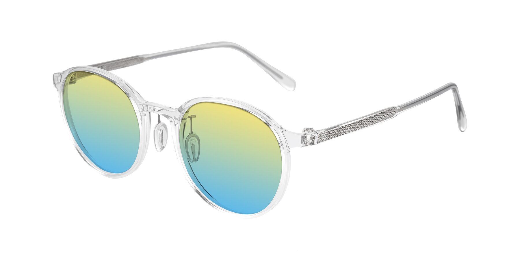 Angle of Durrell in Clear with Yellow / Blue Gradient Lenses