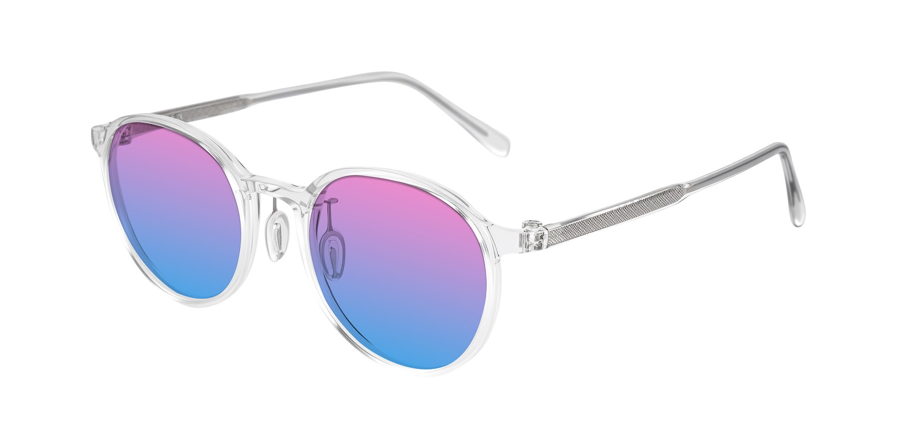 Angle of Durrell in Clear with Pink / Blue Gradient Lenses