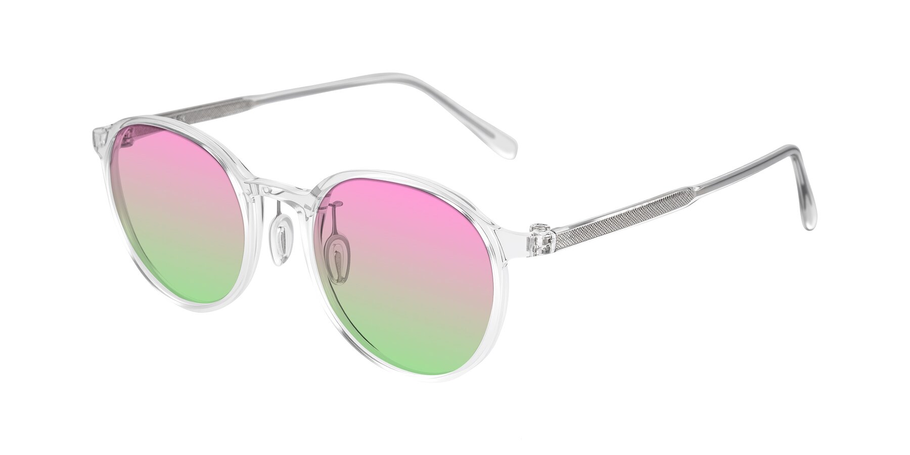 Angle of Durrell in Clear with Pink / Green Gradient Lenses