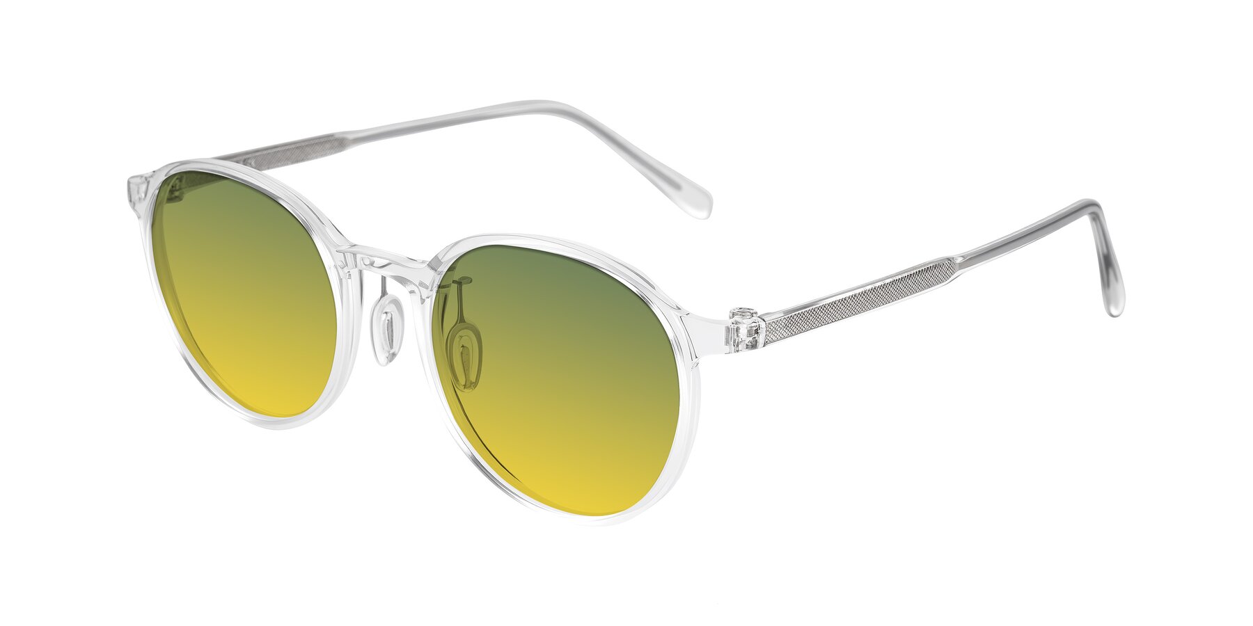 Angle of Durrell in Clear with Green / Yellow Gradient Lenses