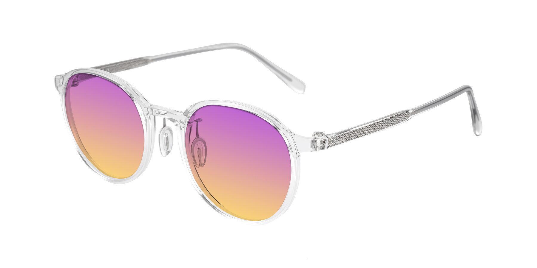 Angle of Durrell in Clear with Purple / Yellow Gradient Lenses