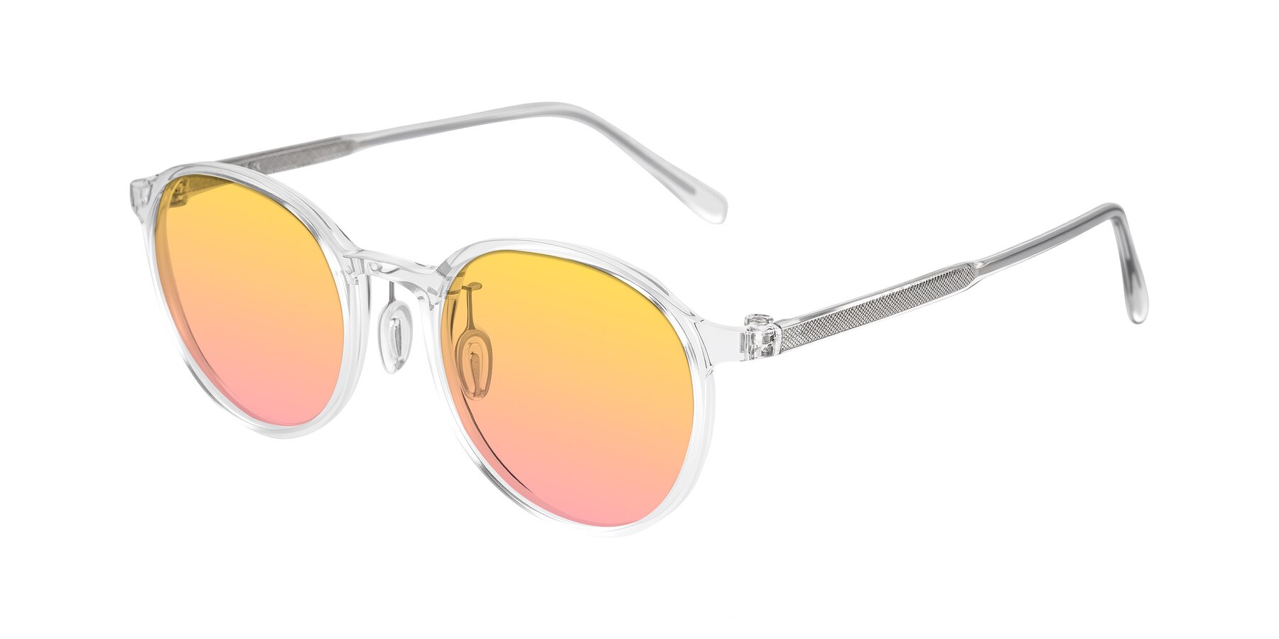 Angle of Durrell in Clear with Yellow / Pink Gradient Lenses