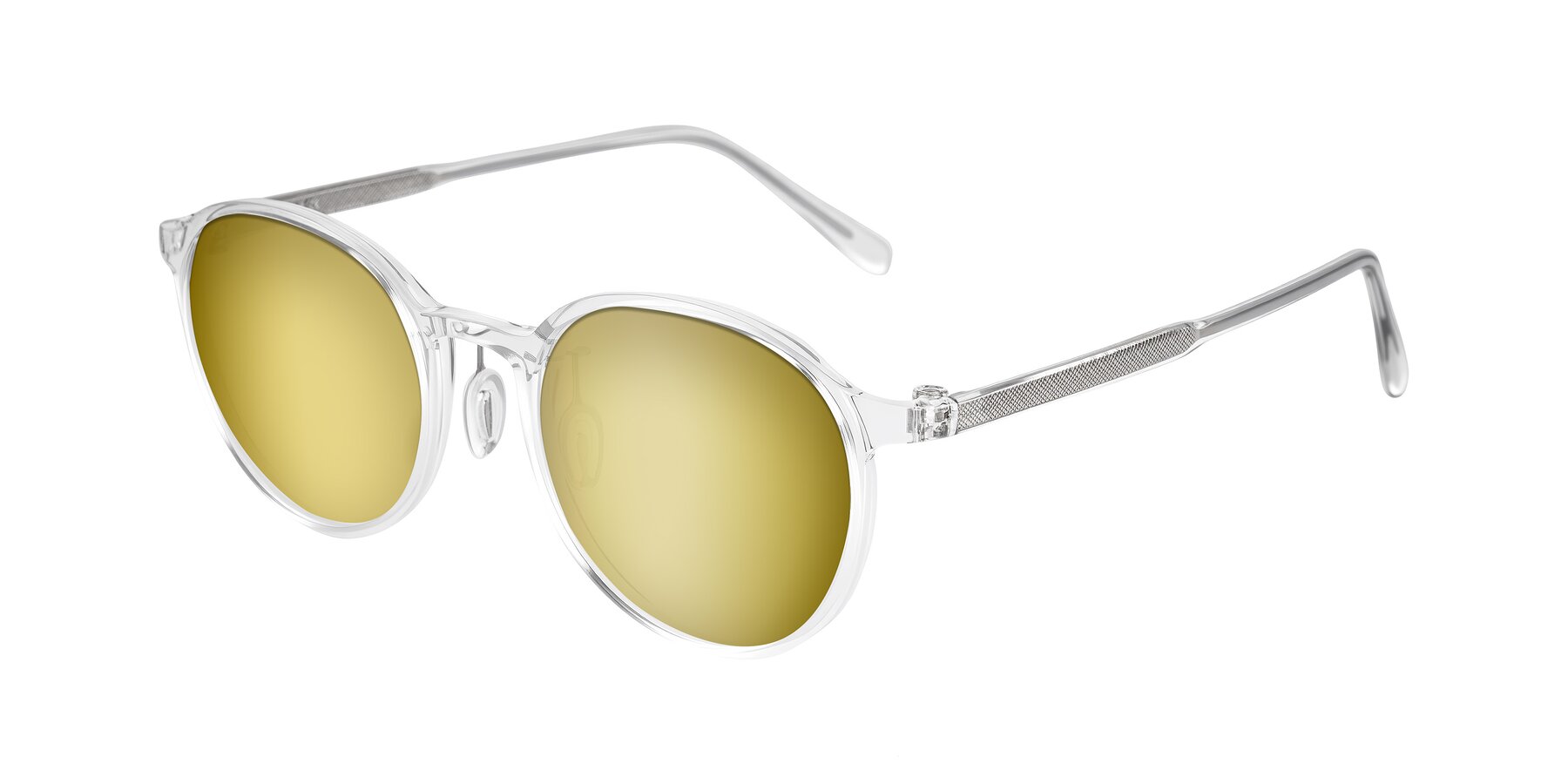Angle of Durrell in Clear with Gold Mirrored Lenses