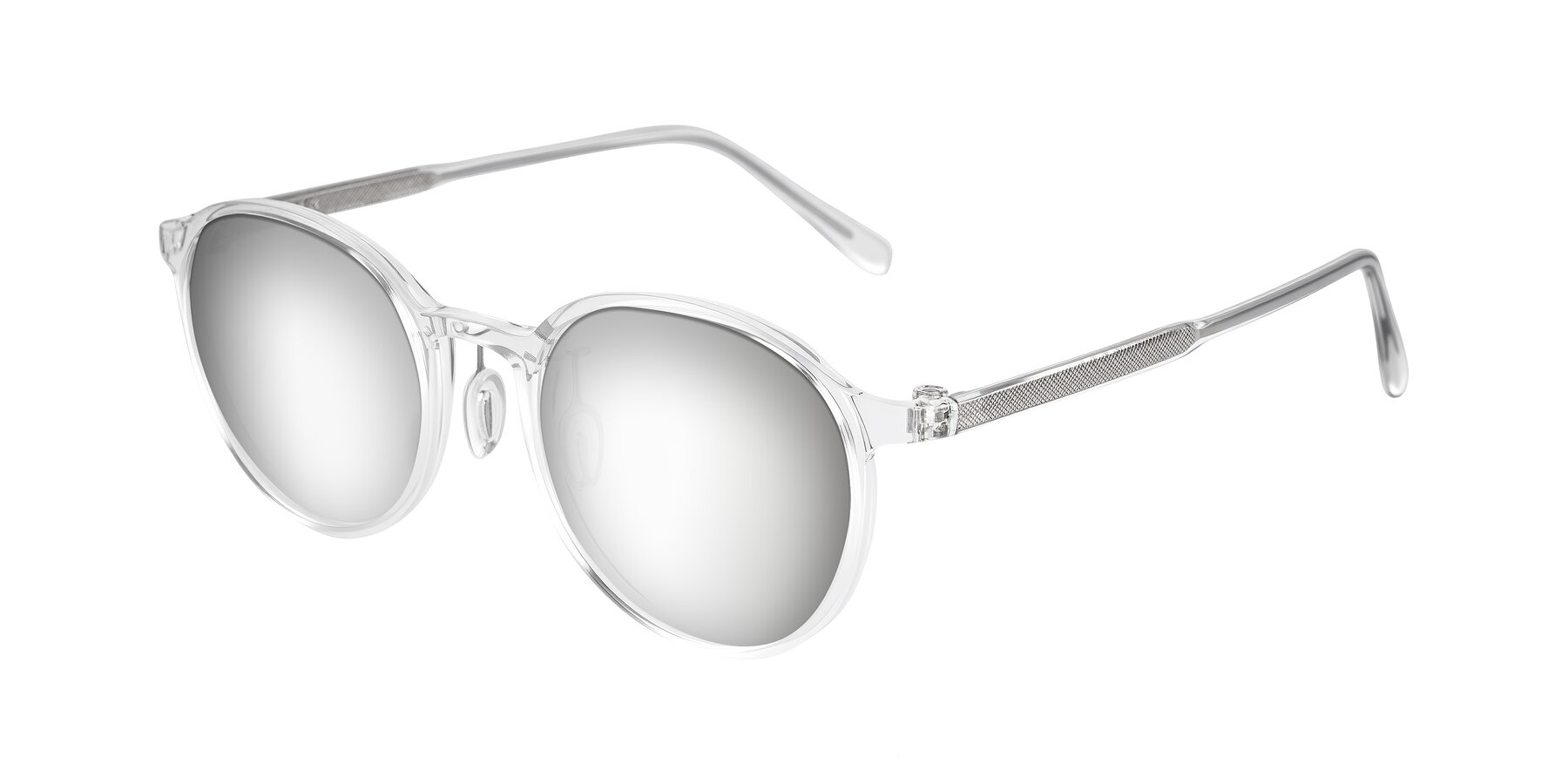 Angle of Durrell in Clear with Silver Mirrored Lenses