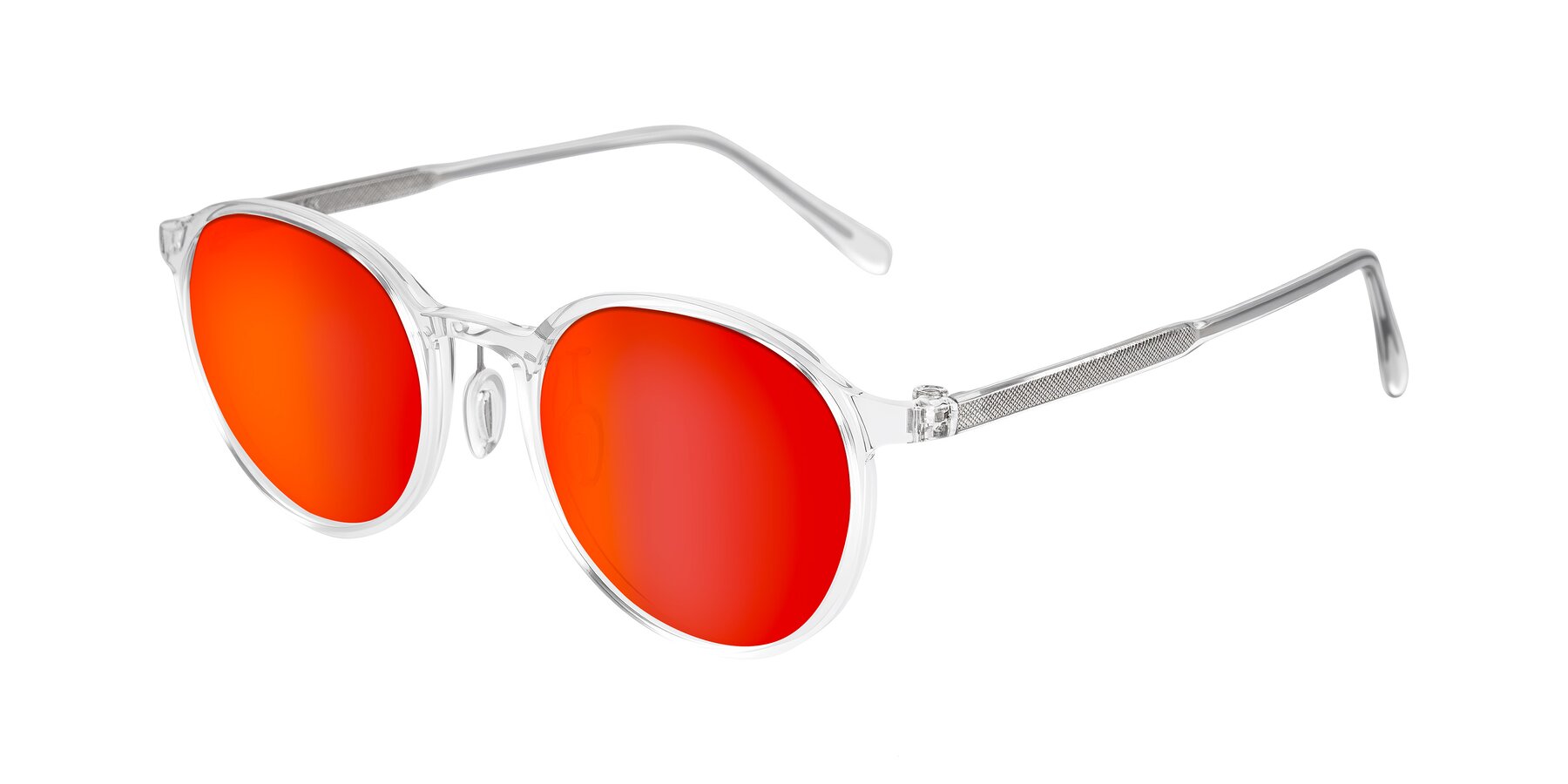 Angle of Durrell in Clear with Red Gold Mirrored Lenses