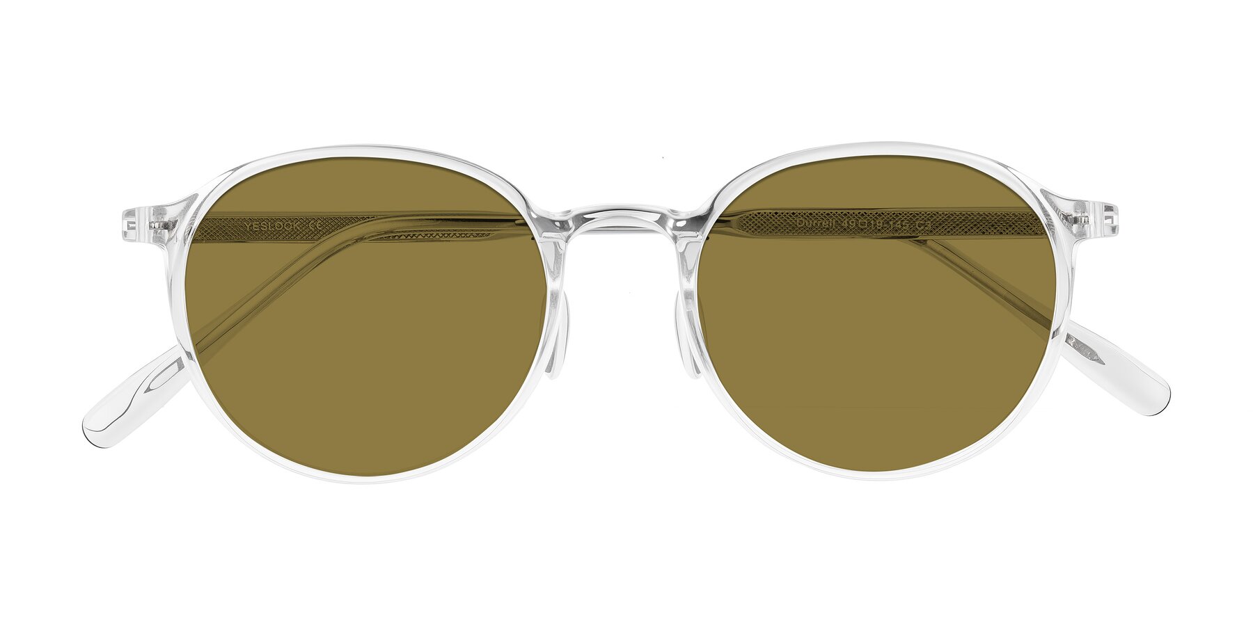 Folded Front of Durrell in Clear with Brown Polarized Lenses