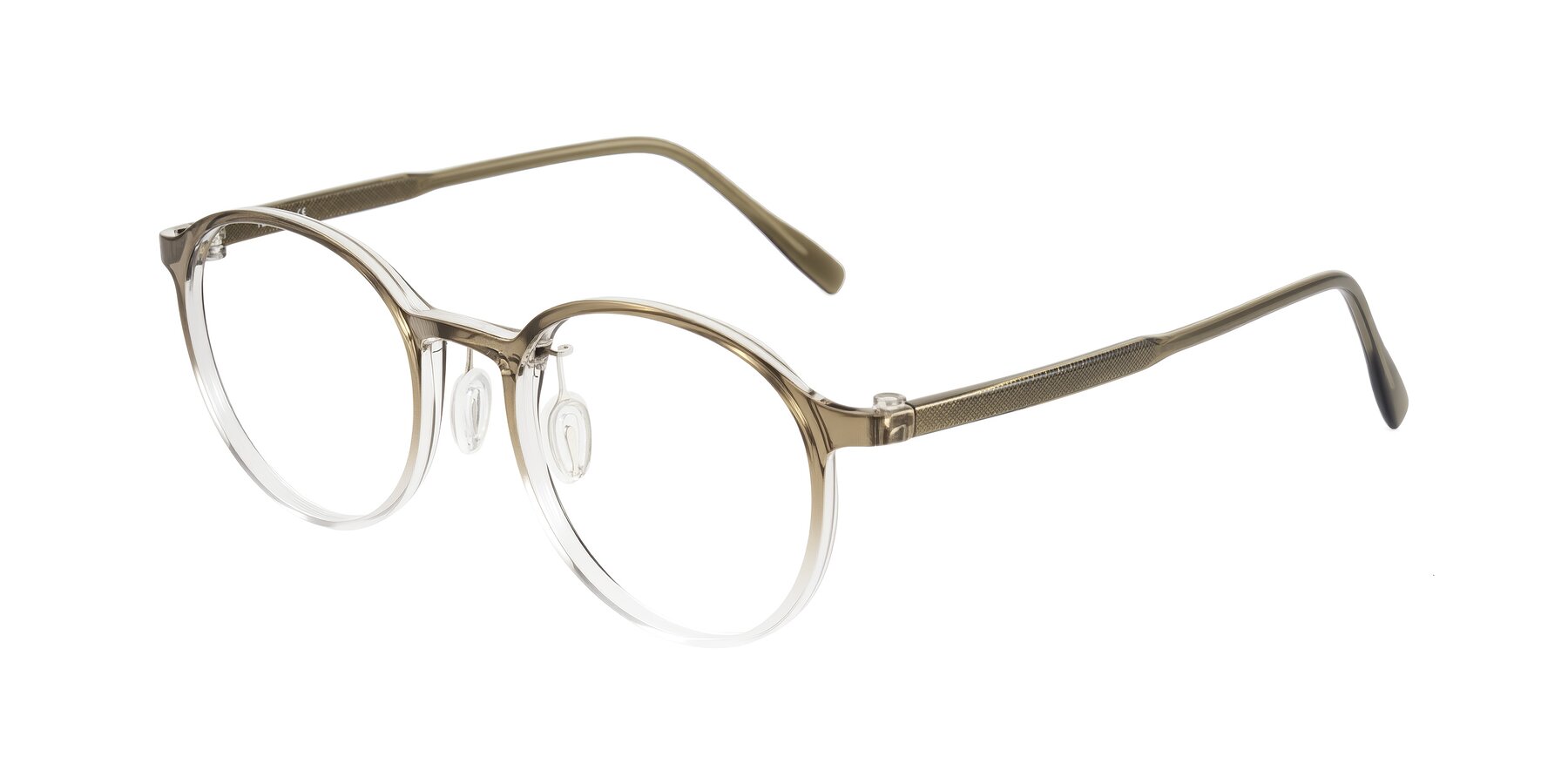 Angle of Durrell in Brown/Clear with Clear Eyeglass Lenses