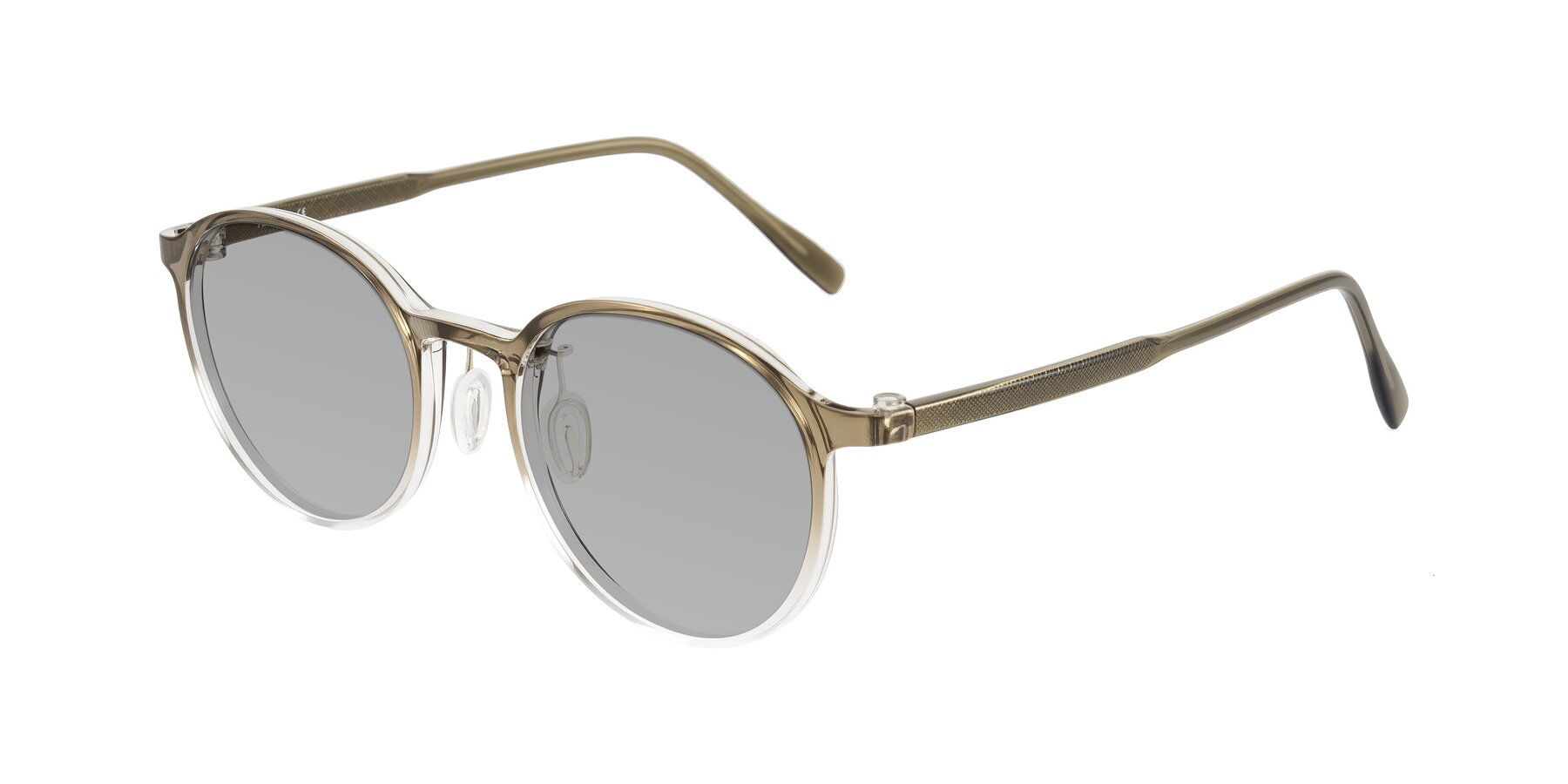 Angle of Durrell in Brown/Clear with Light Gray Tinted Lenses