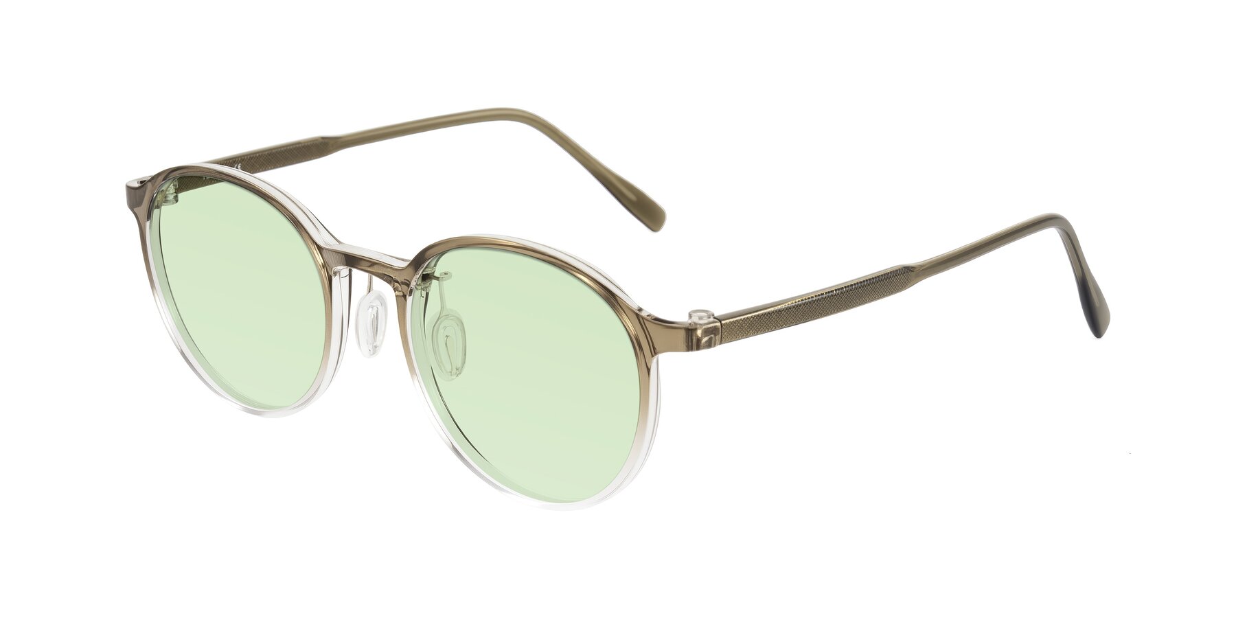 Angle of Durrell in Brown/Clear with Light Green Tinted Lenses