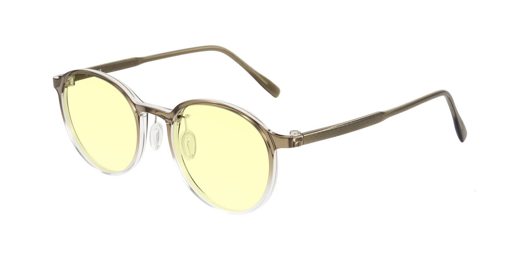 Angle of Durrell in Brown/Clear with Light Yellow Tinted Lenses