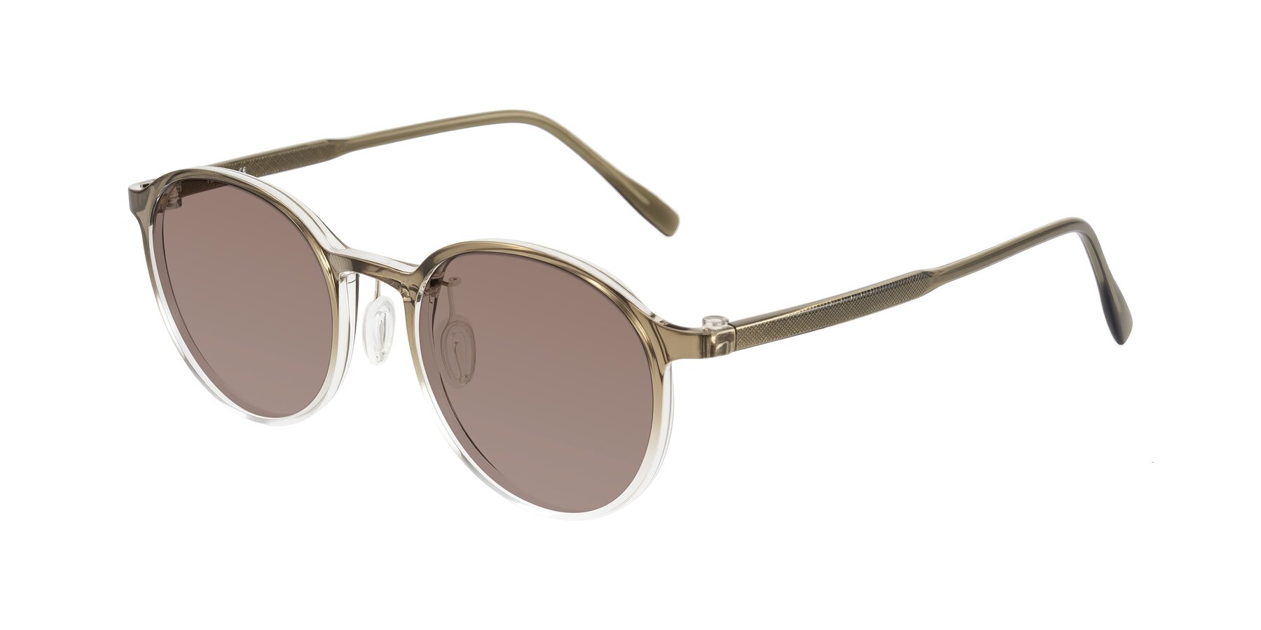 Angle of Durrell in Brown/Clear with Medium Brown Tinted Lenses