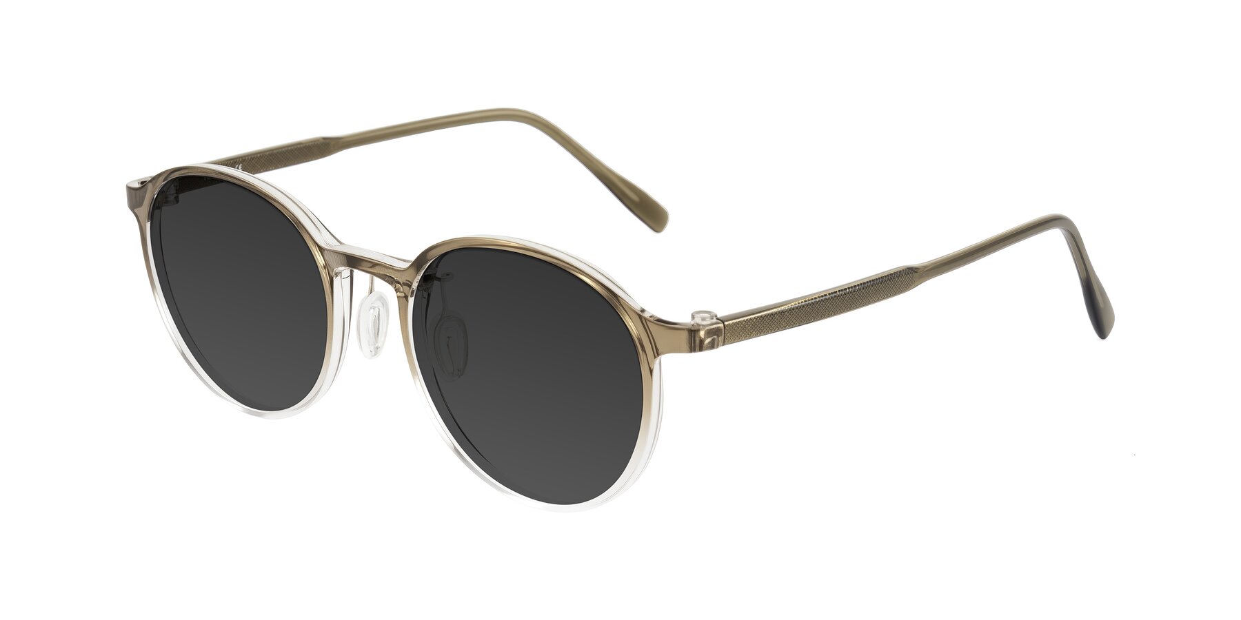 Angle of Durrell in Brown/Clear with Gray Tinted Lenses