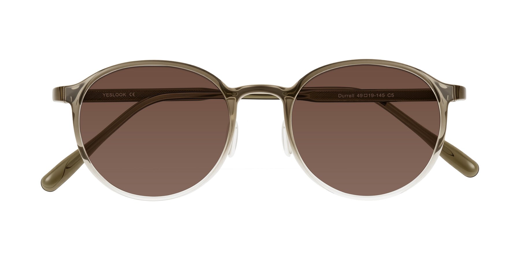 Folded Front of Durrell in Brown/Clear with Brown Tinted Lenses