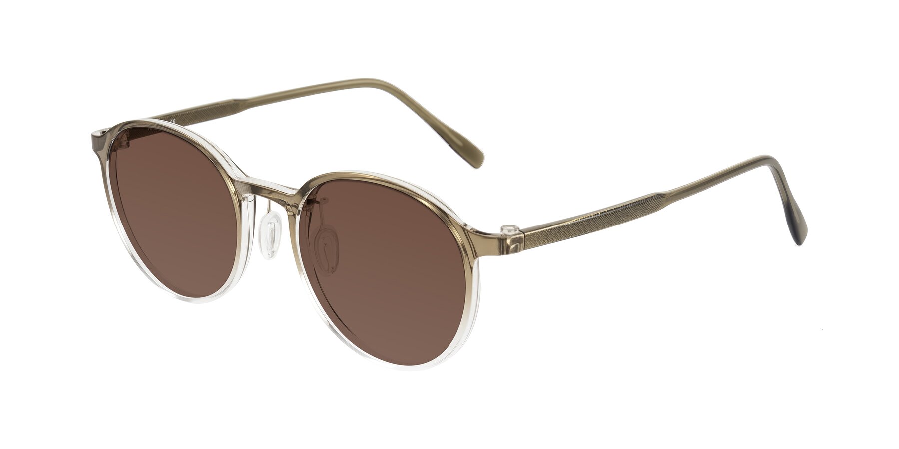Angle of Durrell in Brown/Clear with Brown Tinted Lenses