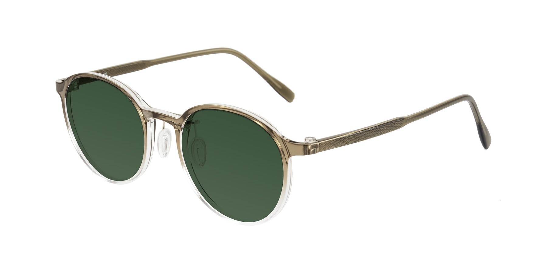 Angle of Durrell in Brown/Clear with Green Tinted Lenses