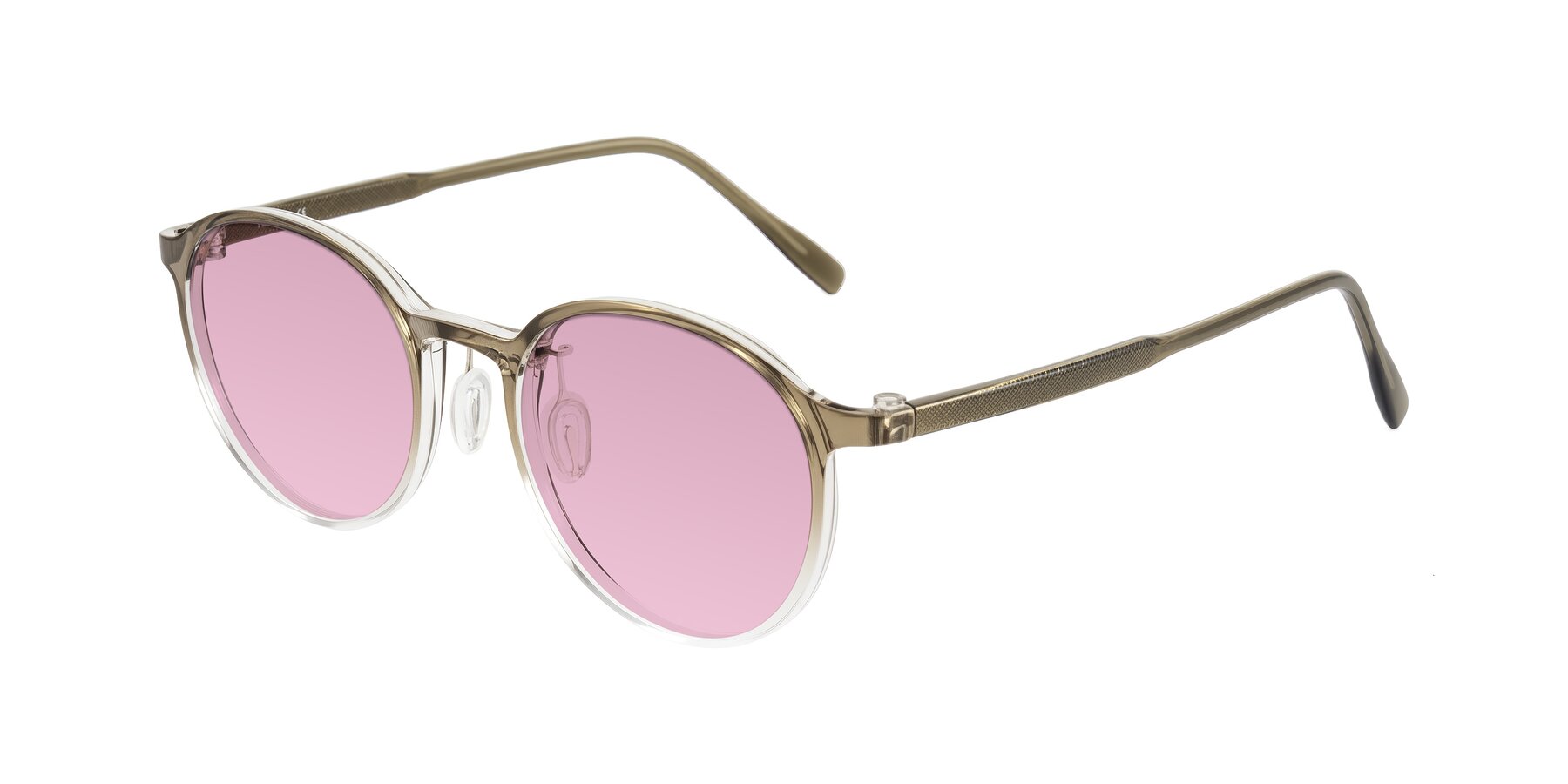 Angle of Durrell in Brown/Clear with Light Wine Tinted Lenses