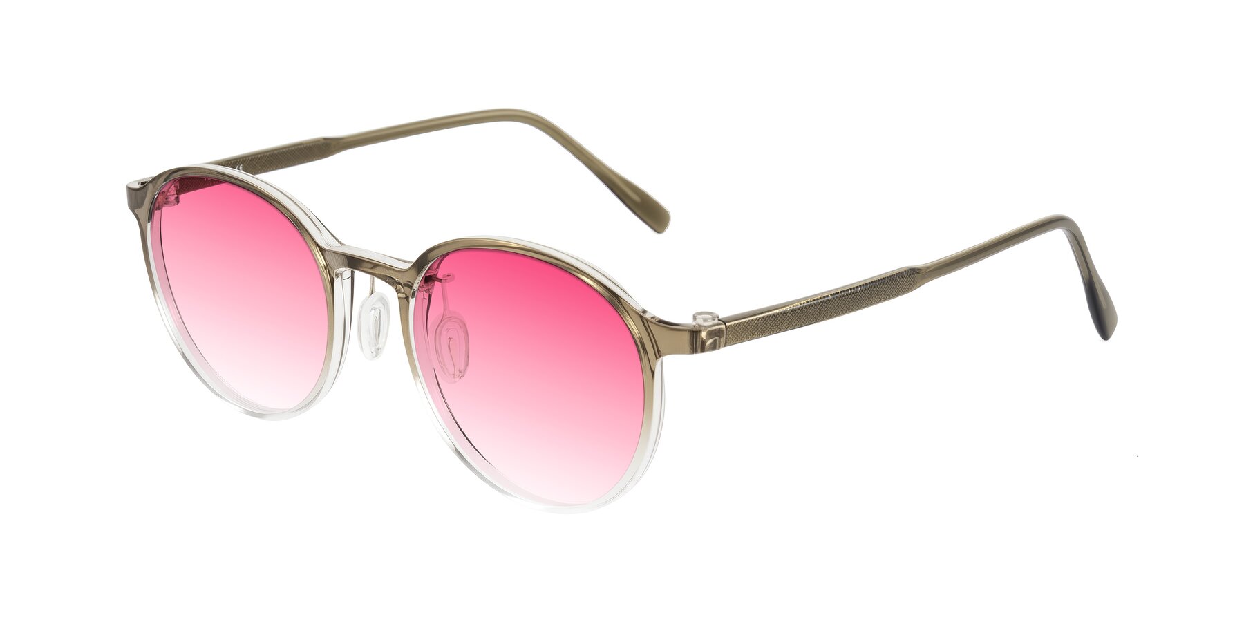 Angle of Durrell in Brown/Clear with Pink Gradient Lenses