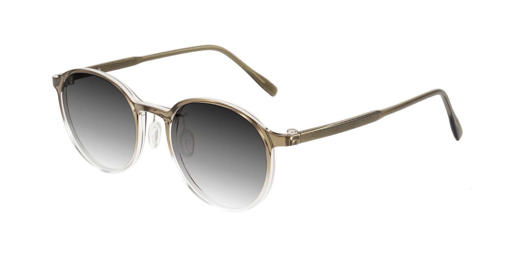 Angle of Durrell in Brown/Clear with Gray Gradient Lenses