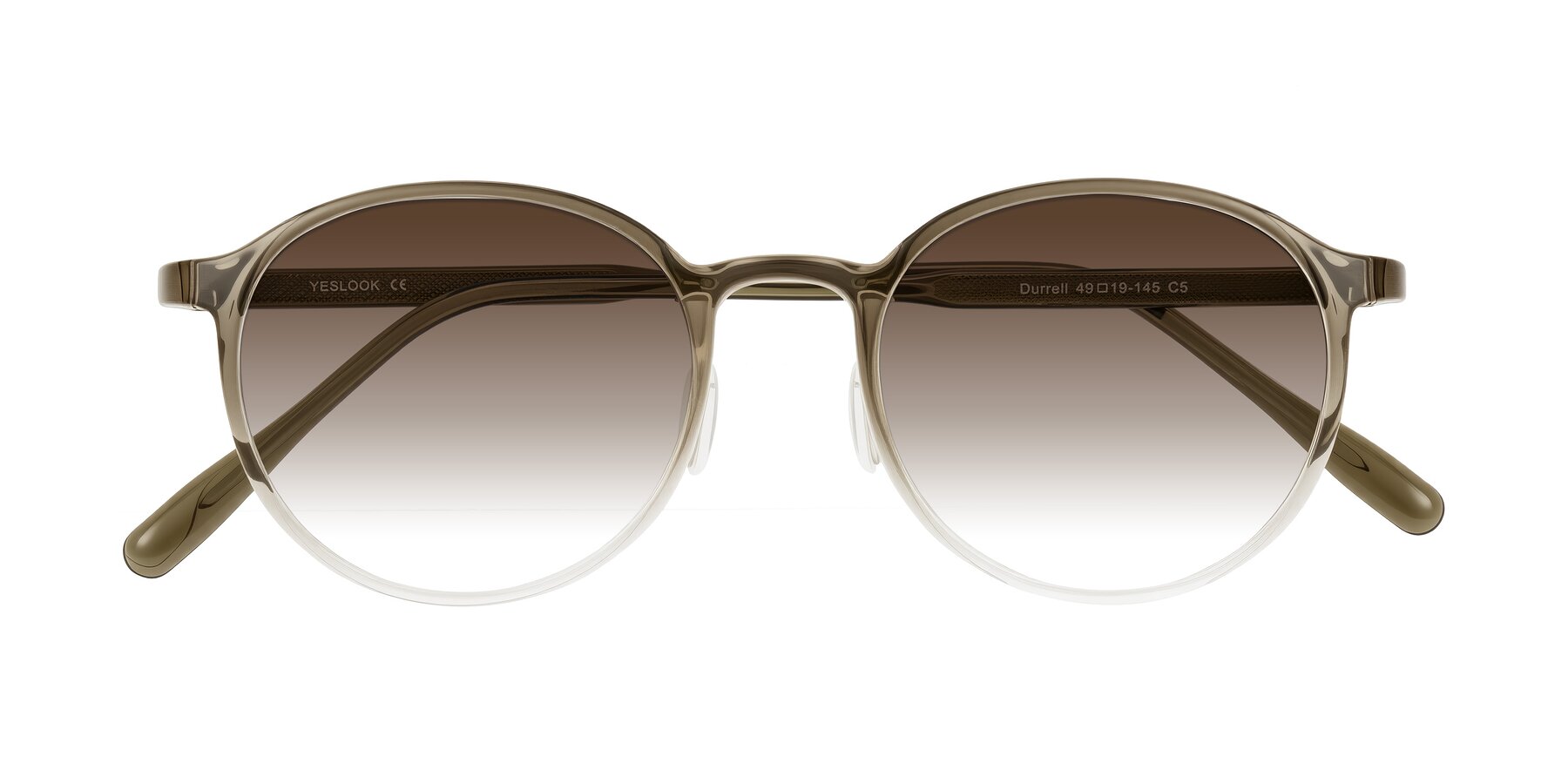 Folded Front of Durrell in Brown/Clear with Brown Gradient Lenses