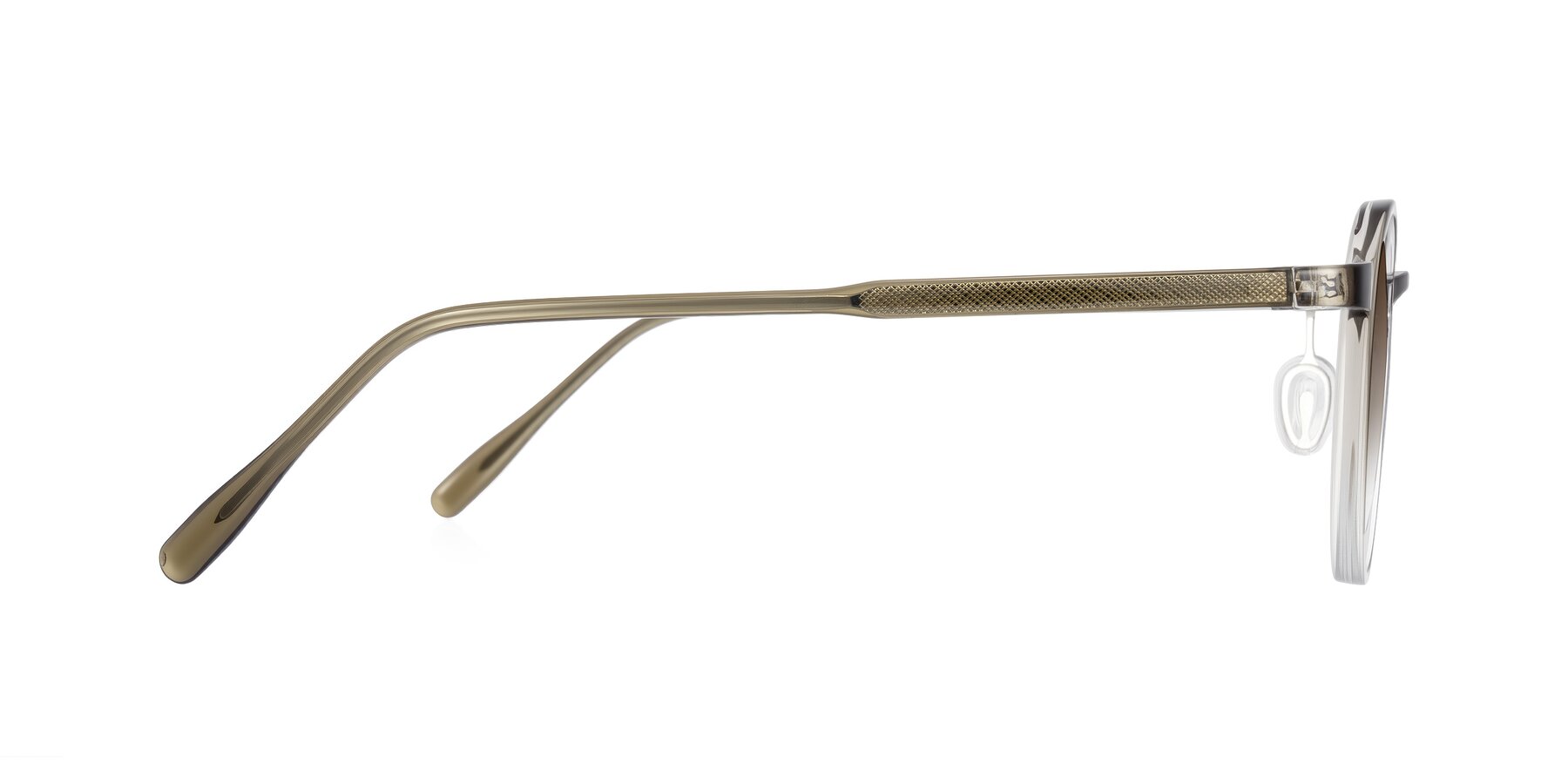 Side of Durrell in Brown/Clear with Brown Gradient Lenses