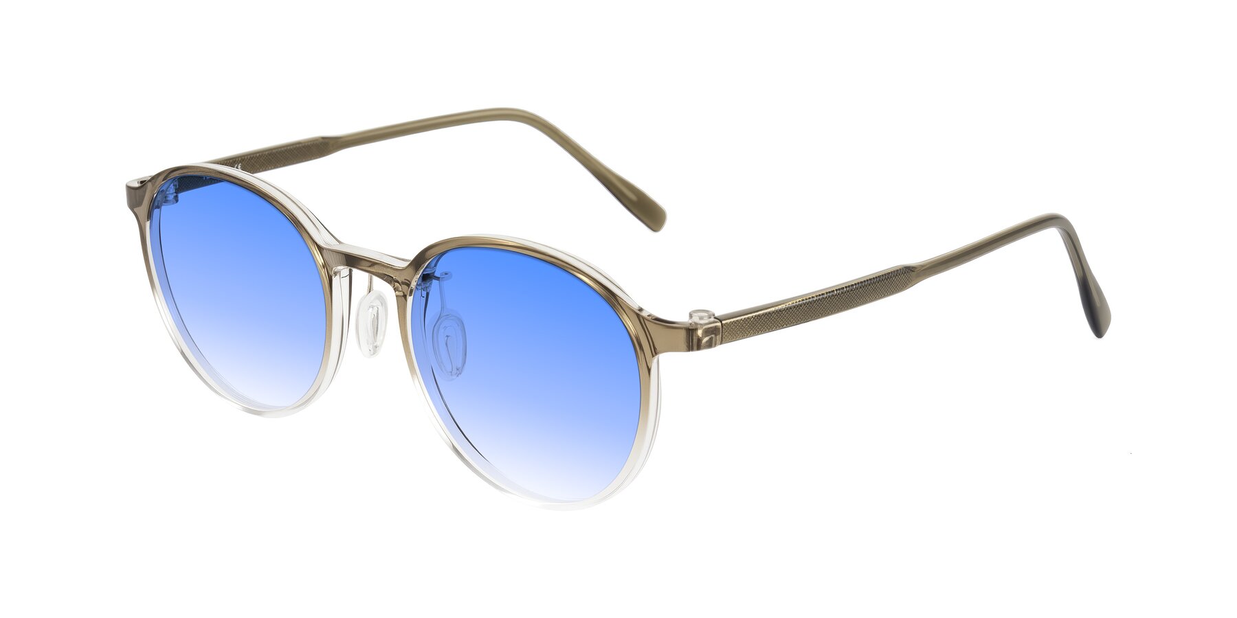 Angle of Durrell in Brown/Clear with Blue Gradient Lenses