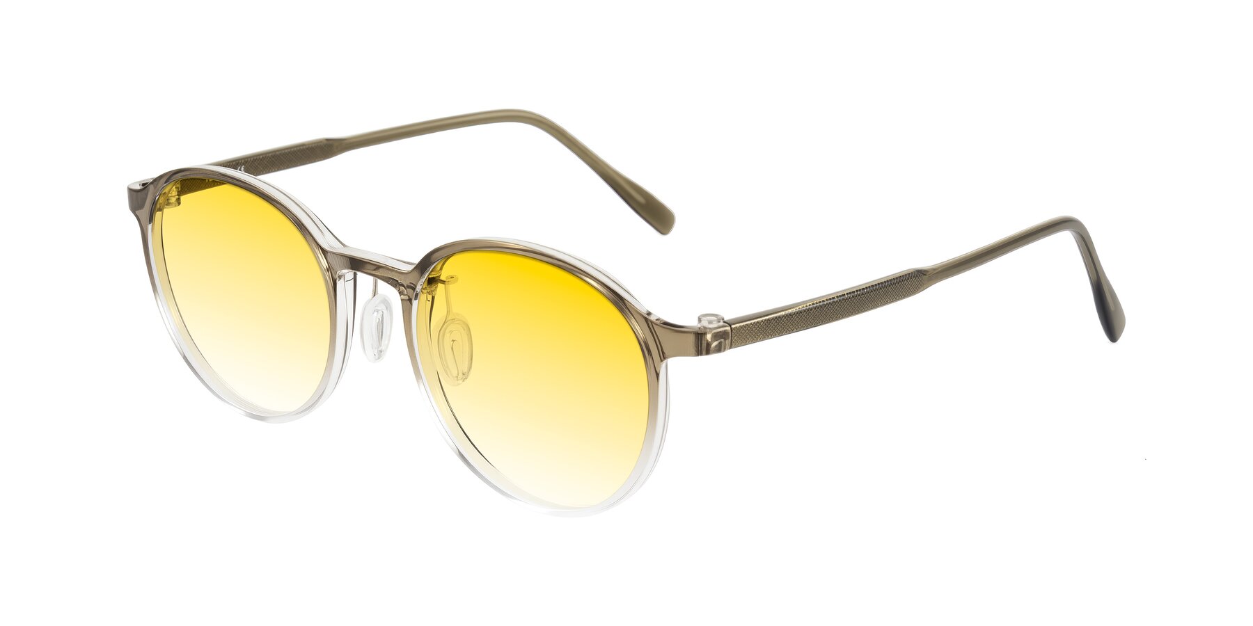 Angle of Durrell in Brown/Clear with Yellow Gradient Lenses