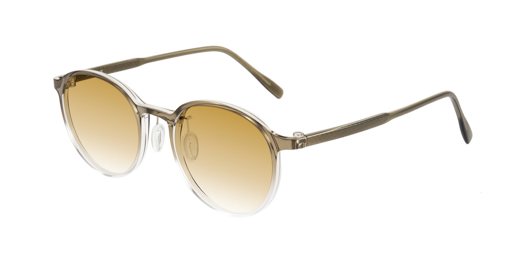 Angle of Durrell in Brown/Clear with Champagne Gradient Lenses