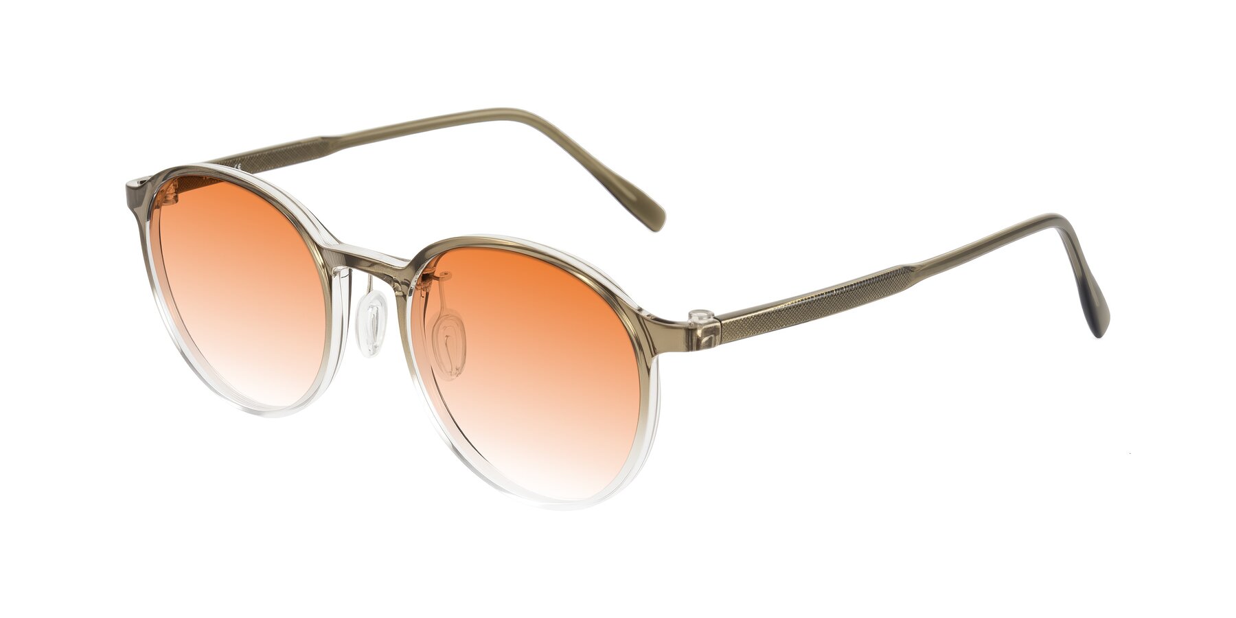 Angle of Durrell in Brown/Clear with Orange Gradient Lenses