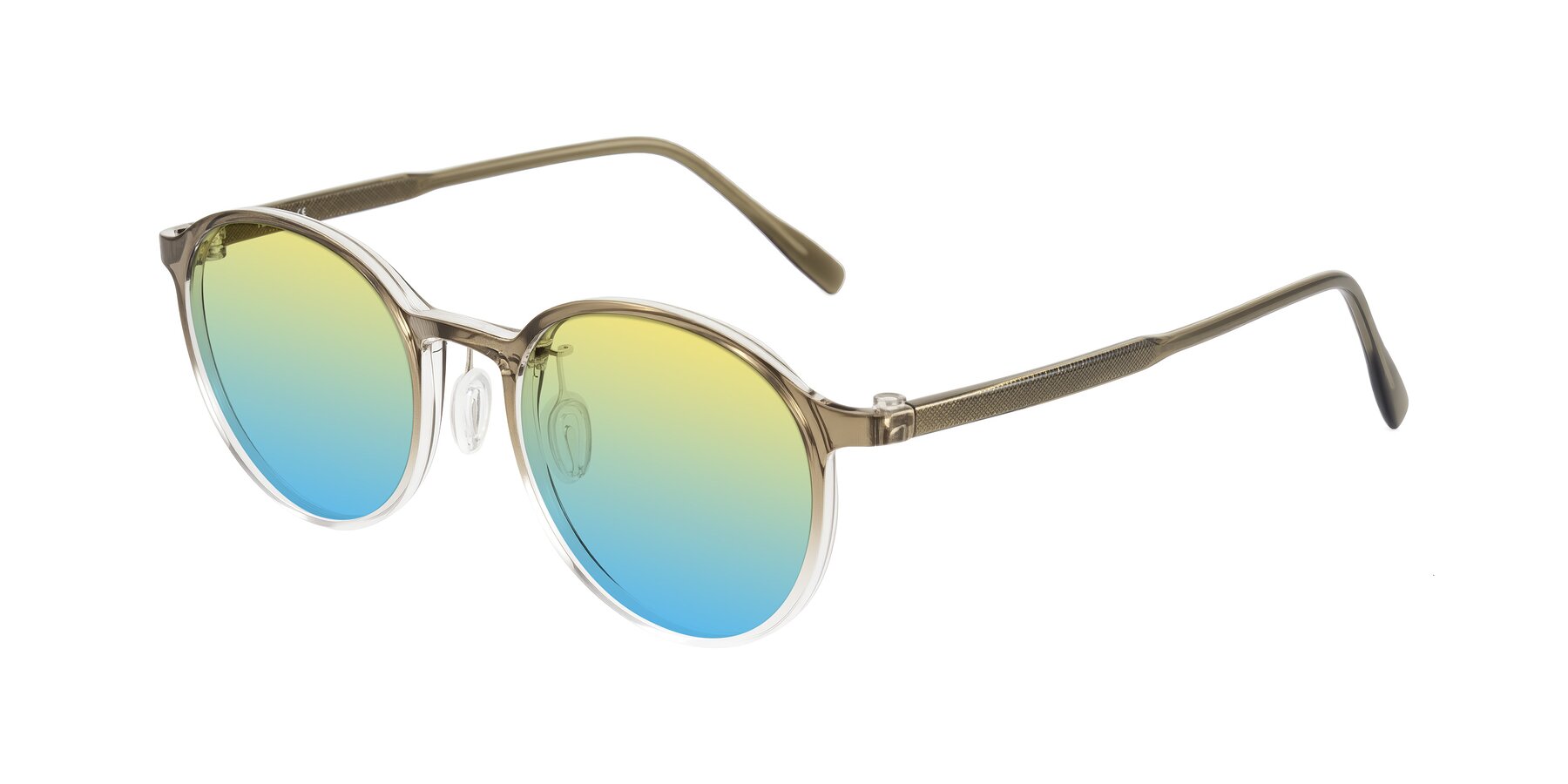 Angle of Durrell in Brown/Clear with Yellow / Blue Gradient Lenses