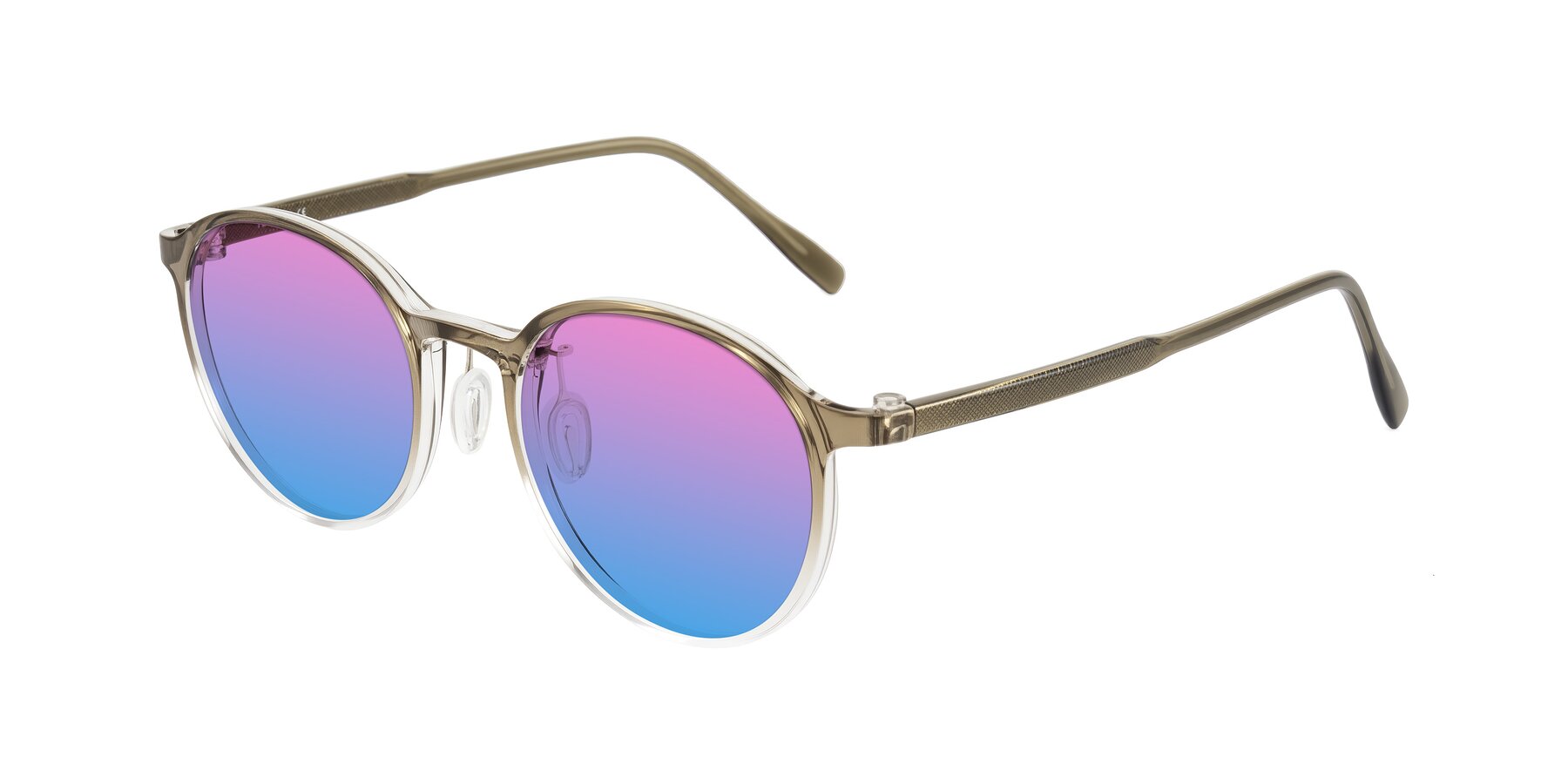 Angle of Durrell in Brown/Clear with Pink / Blue Gradient Lenses