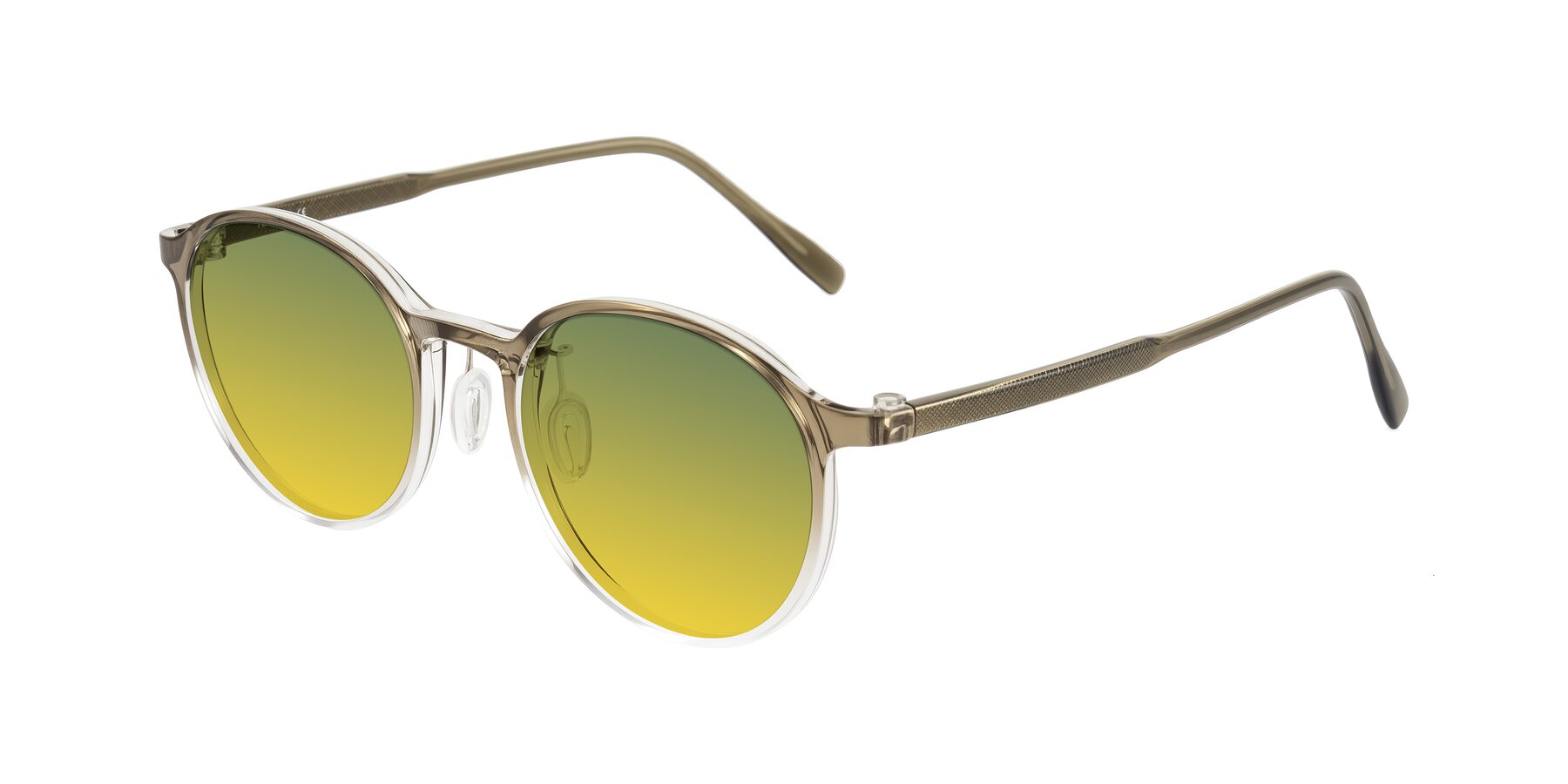 Angle of Durrell in Brown/Clear with Green / Yellow Gradient Lenses