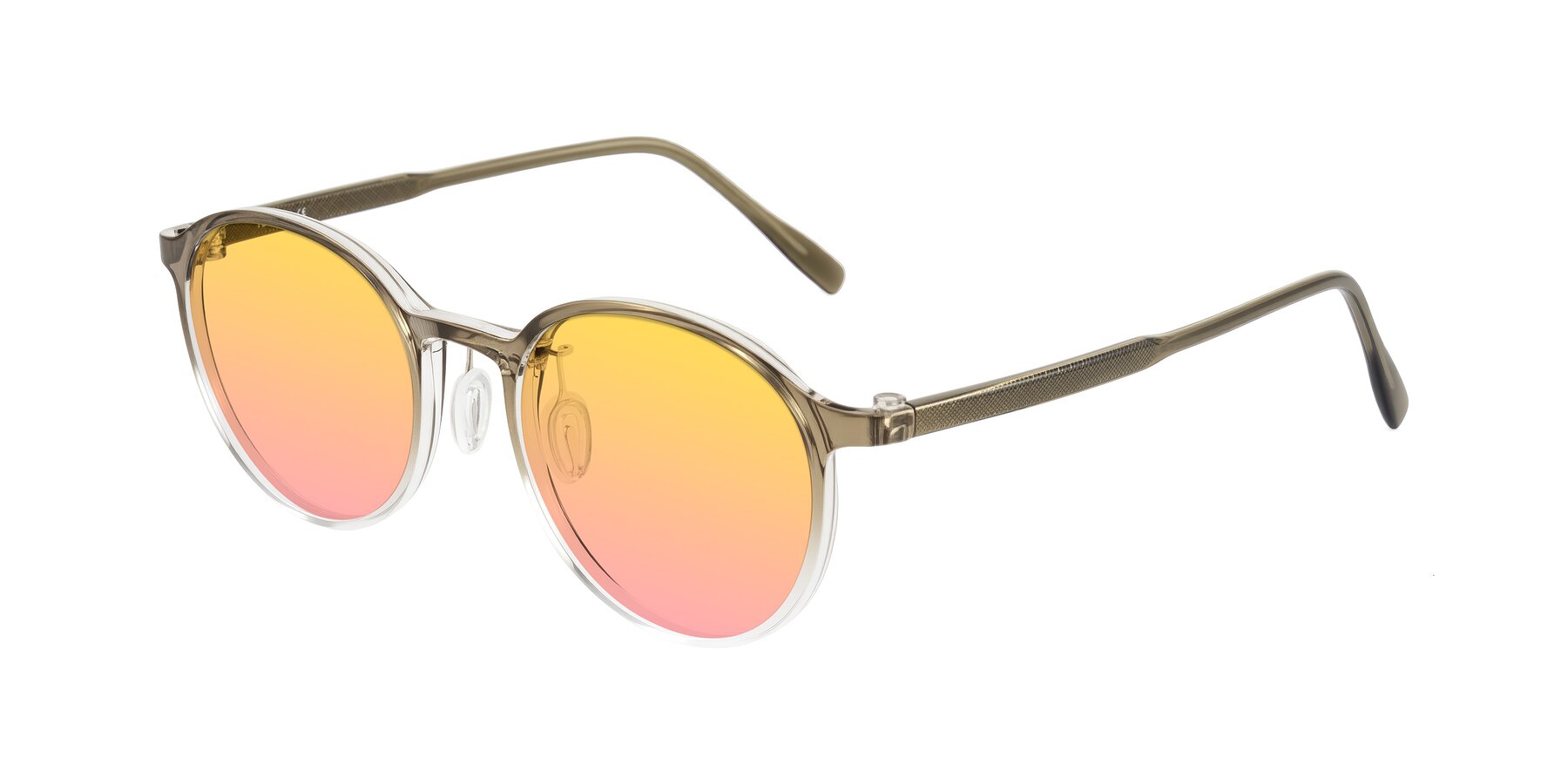 Angle of Durrell in Brown/Clear with Yellow / Pink Gradient Lenses