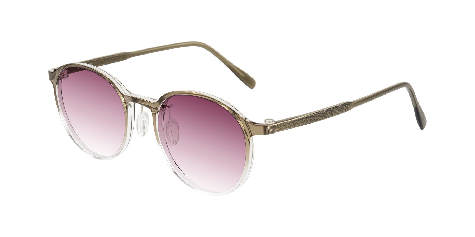 Angle of Durrell in Brown/Clear with Wine Gradient Lenses