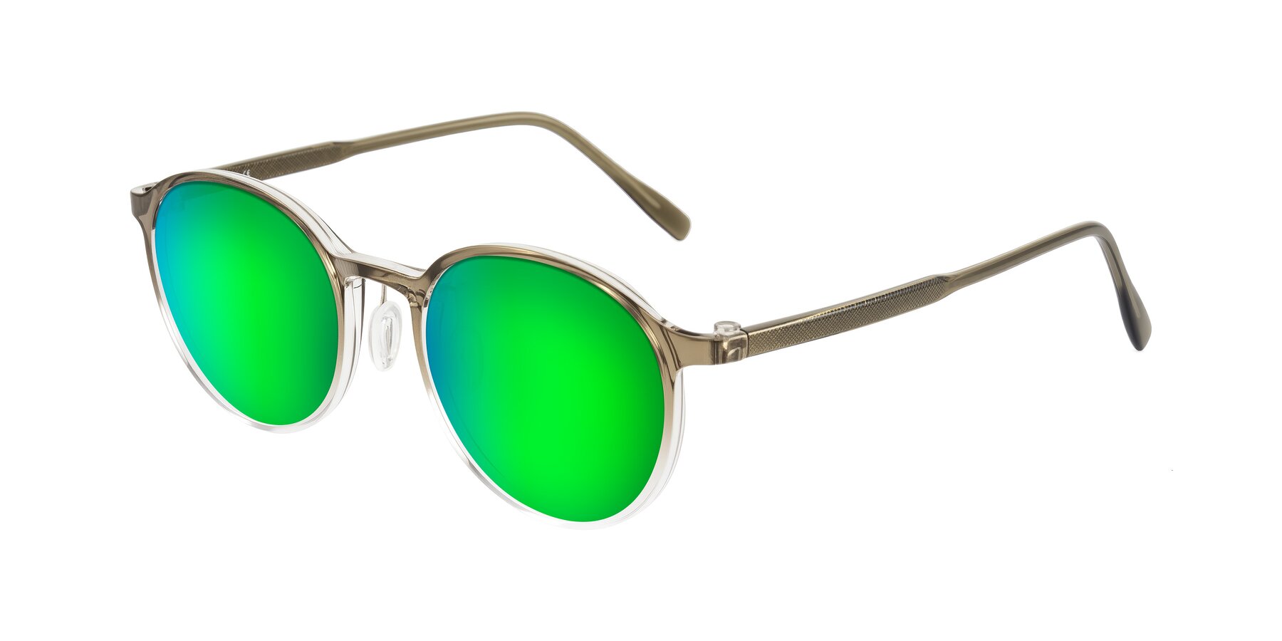 Angle of Durrell in Brown/Clear with Green Mirrored Lenses