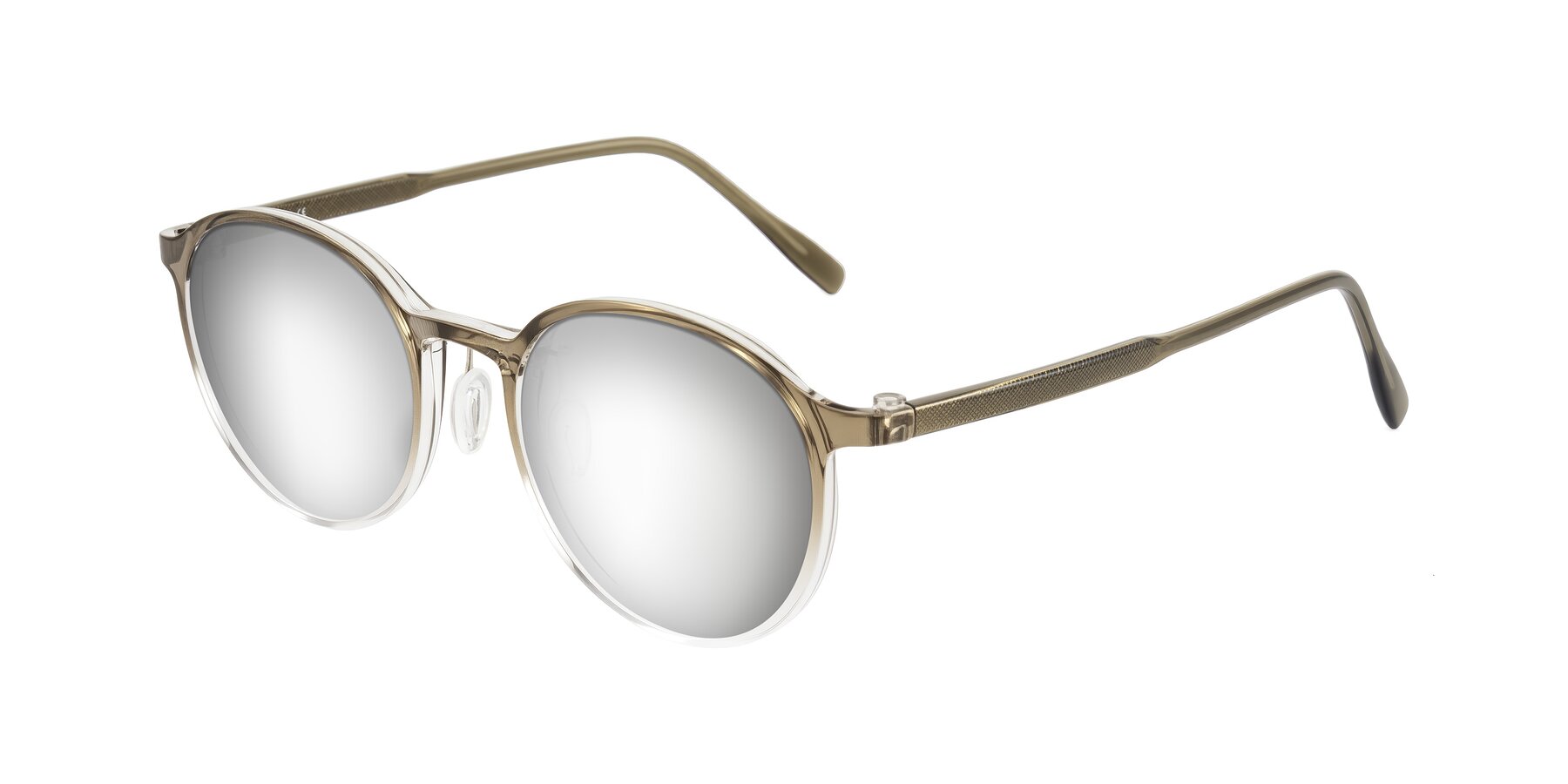Angle of Durrell in Brown/Clear with Silver Mirrored Lenses