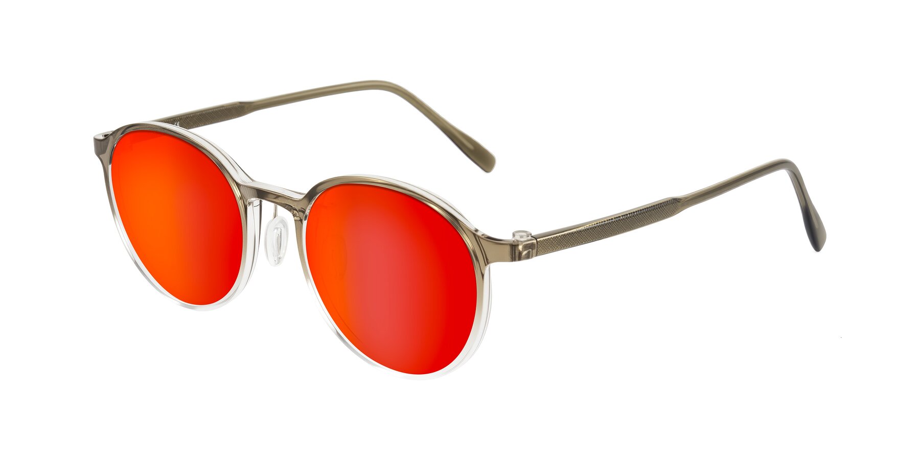 Angle of Durrell in Brown/Clear with Red Gold Mirrored Lenses