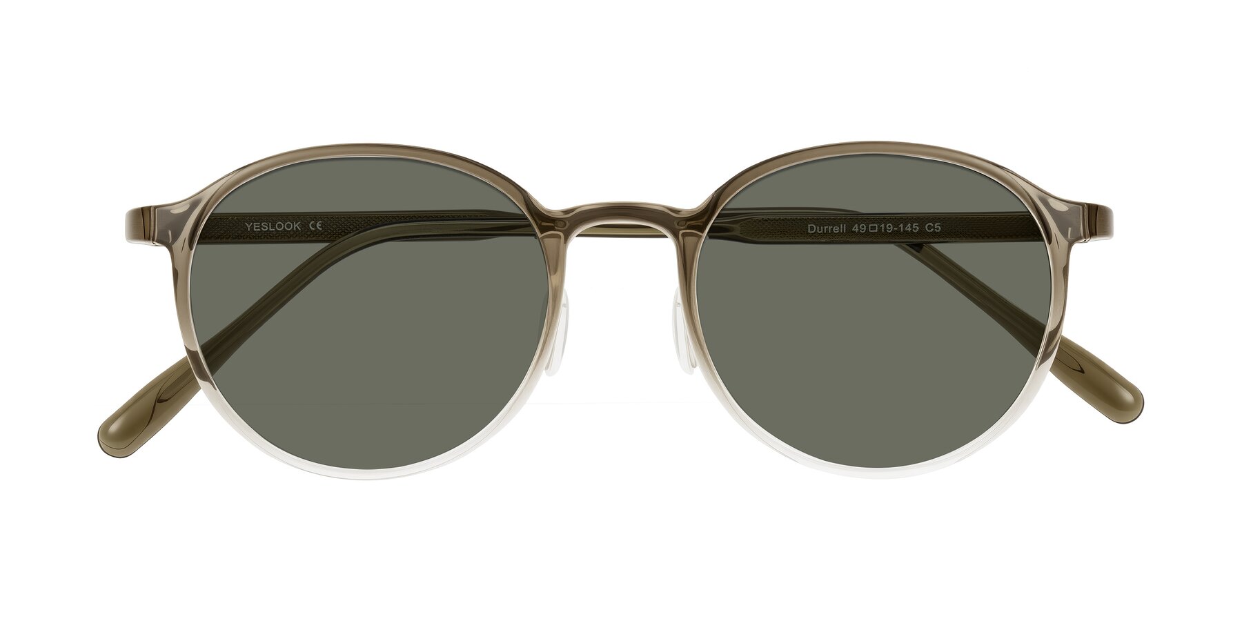 Folded Front of Durrell in Brown/Clear with Gray Polarized Lenses