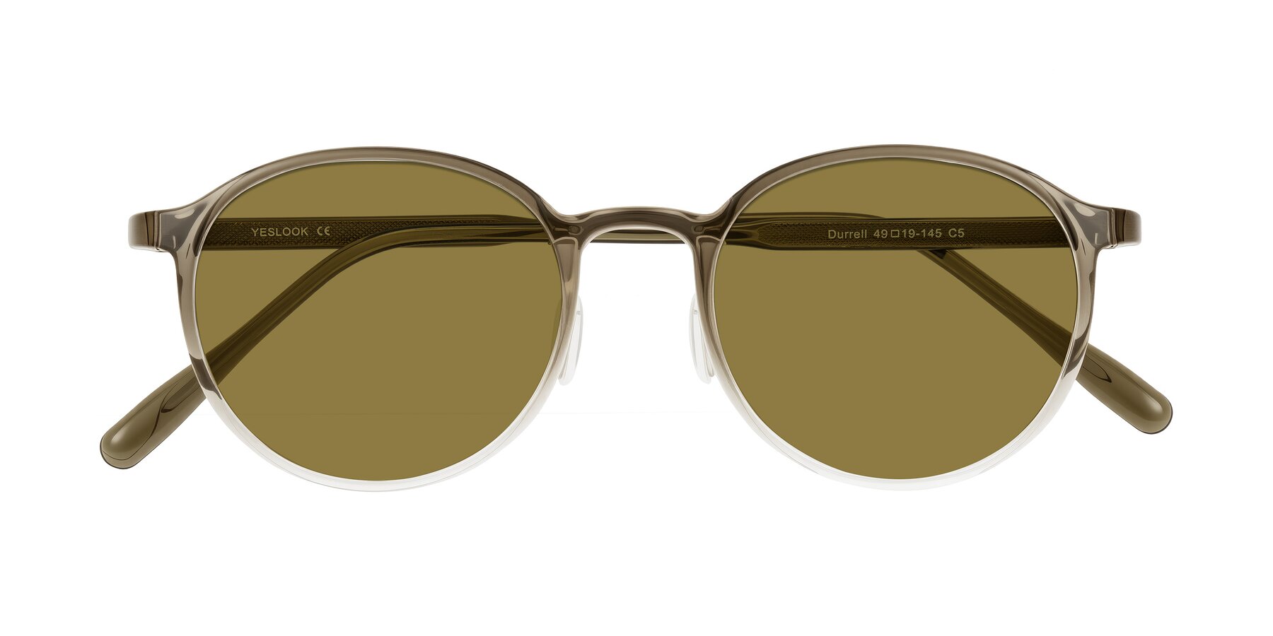 Folded Front of Durrell in Brown/Clear with Brown Polarized Lenses