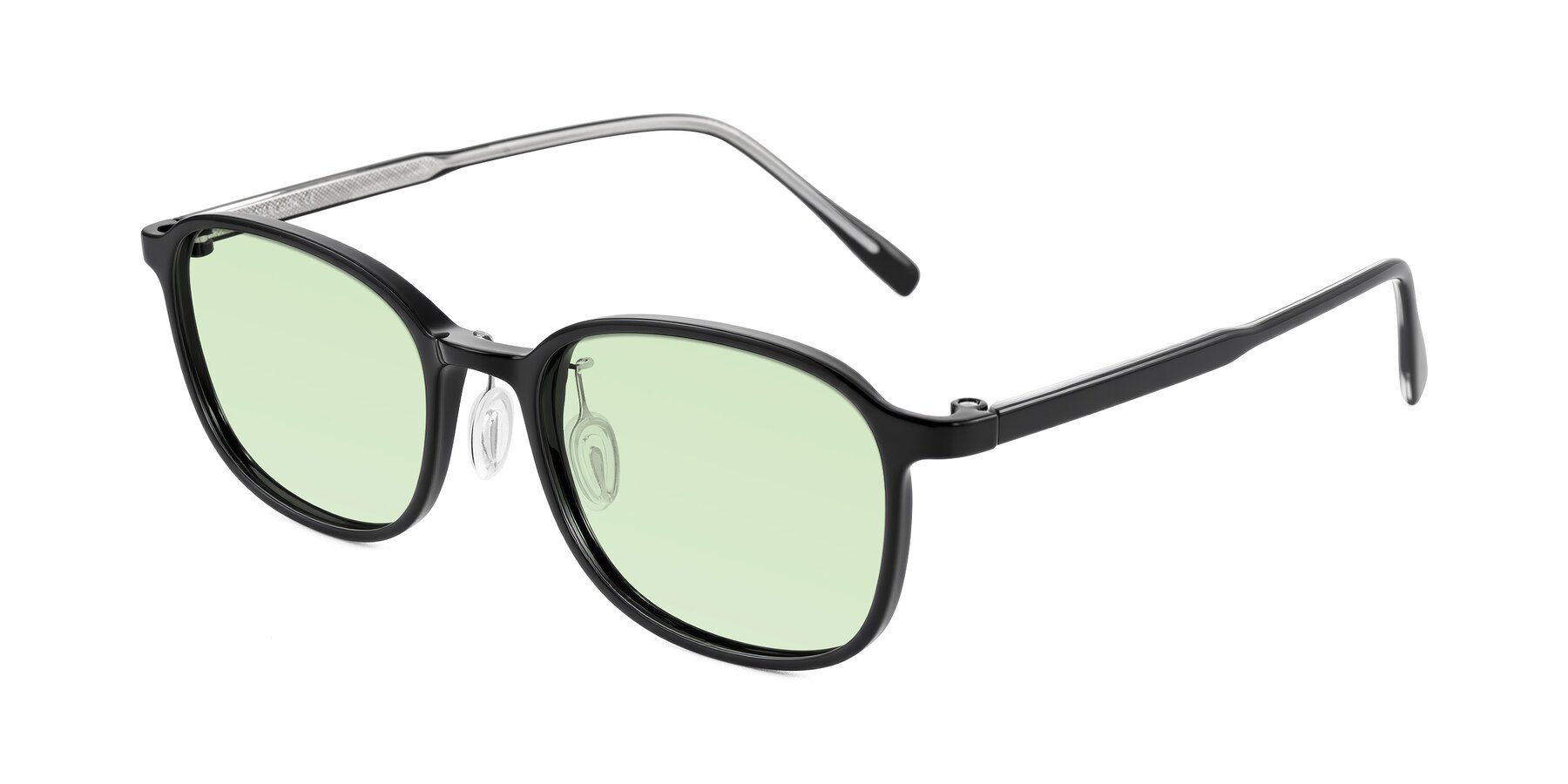 Angle of Sogge in Black with Light Green Tinted Lenses