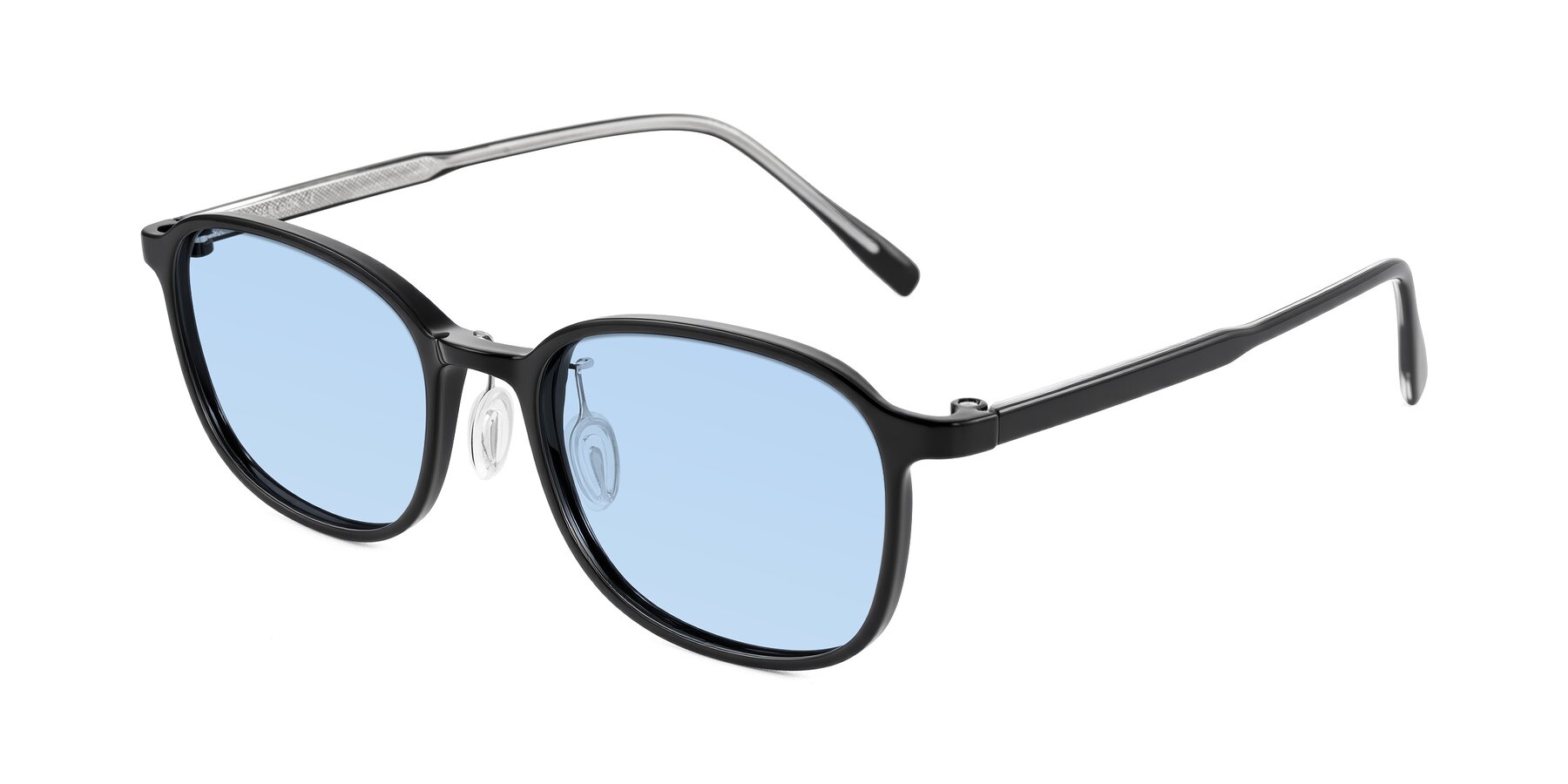 Angle of Sogge in Black with Light Blue Tinted Lenses