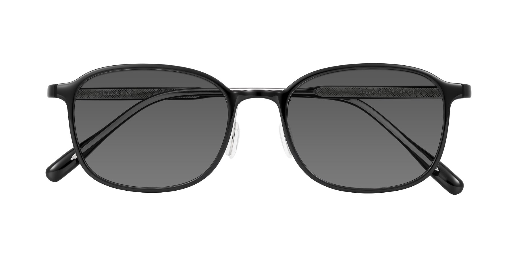Folded Front of Sogge in Black with Medium Gray Tinted Lenses